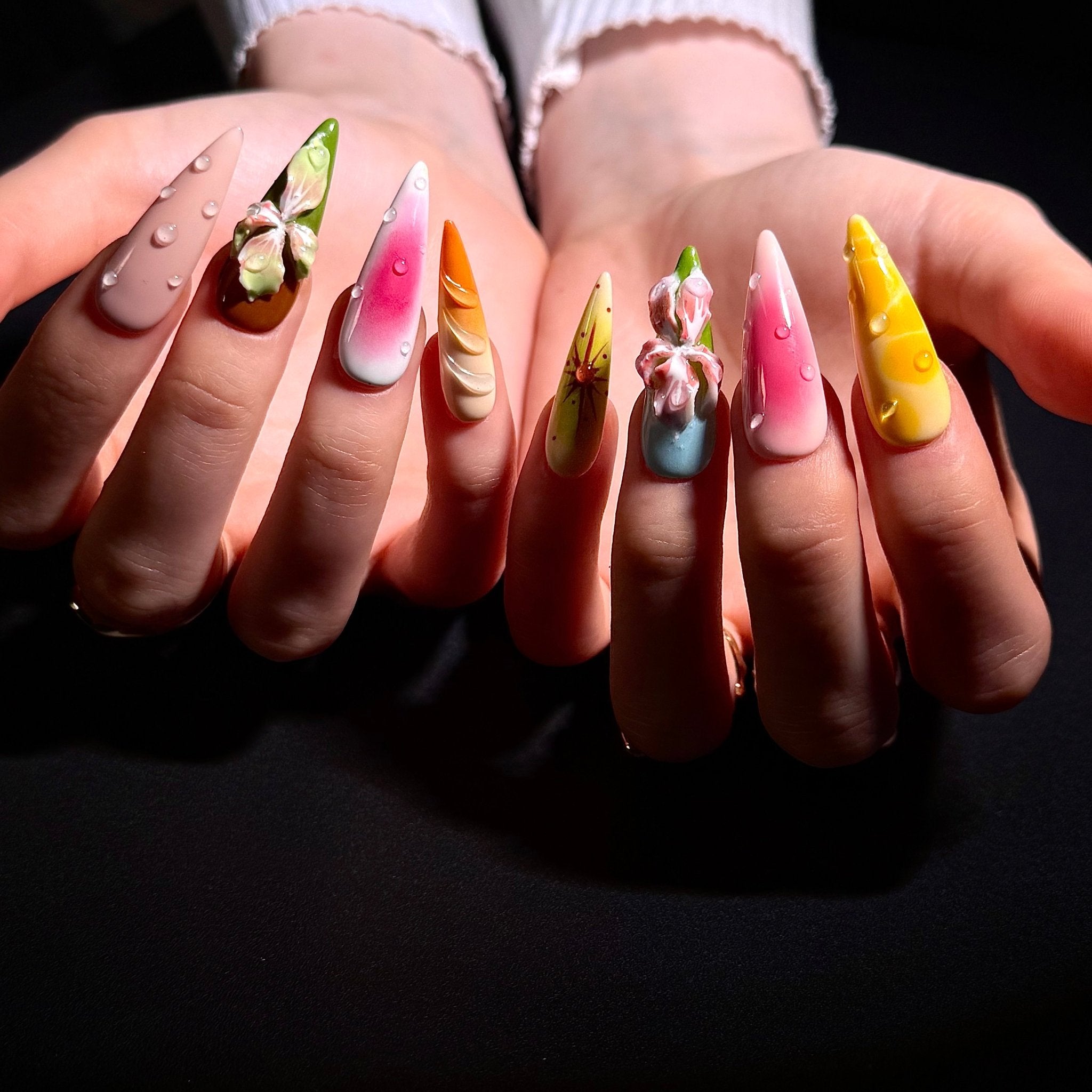 Island Petals (Stiletto) | Press - on Nails by CLAWSIE