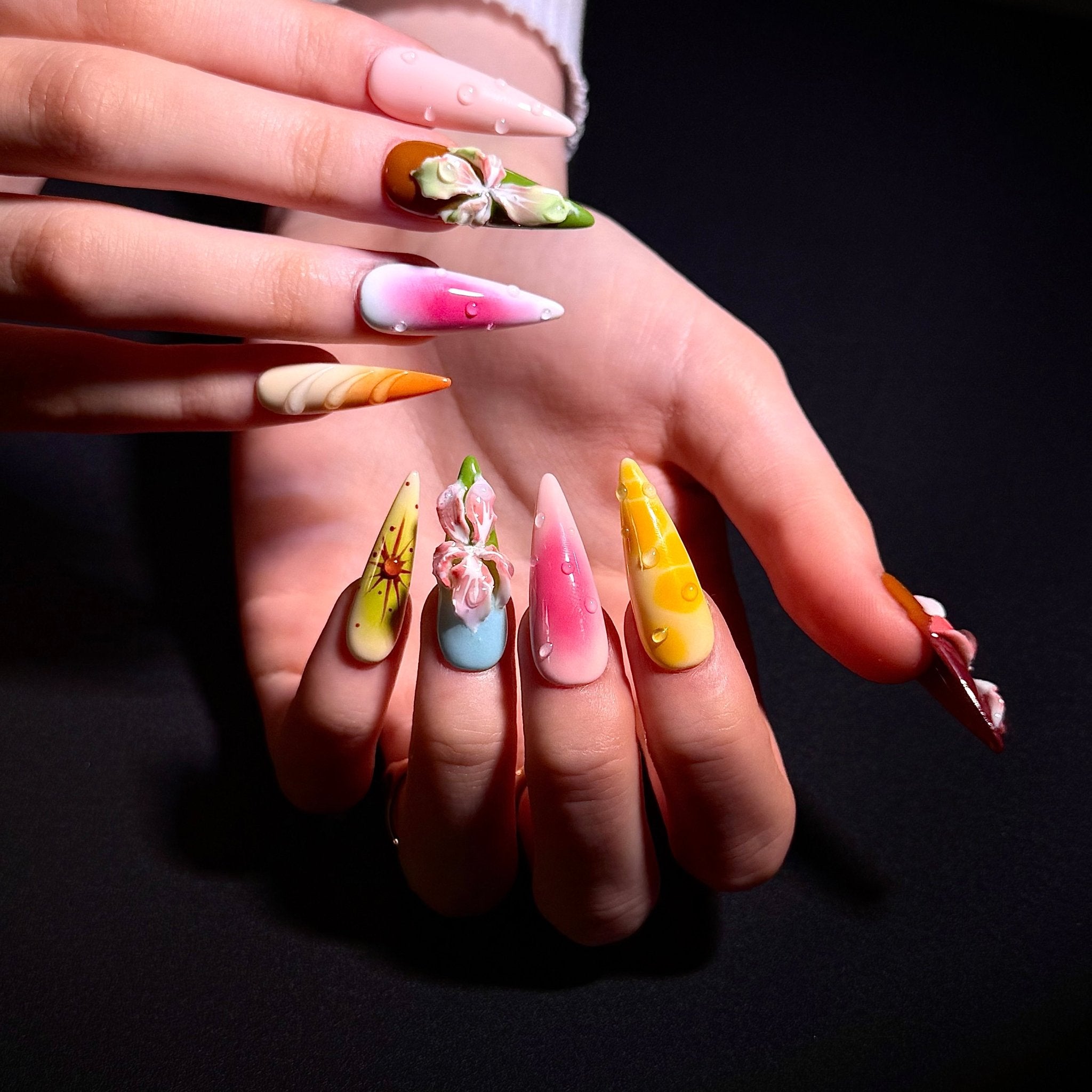 Island Petals (Stiletto) | Press - on Nails by CLAWSIE