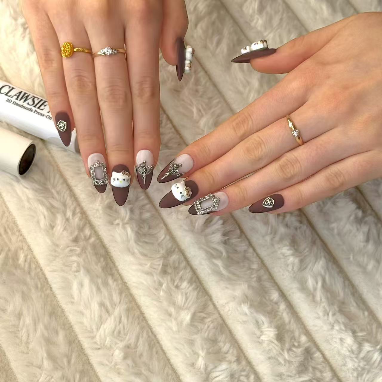Cute medium almond press-on nails for parties and cosplay – CLAWSIE Nails