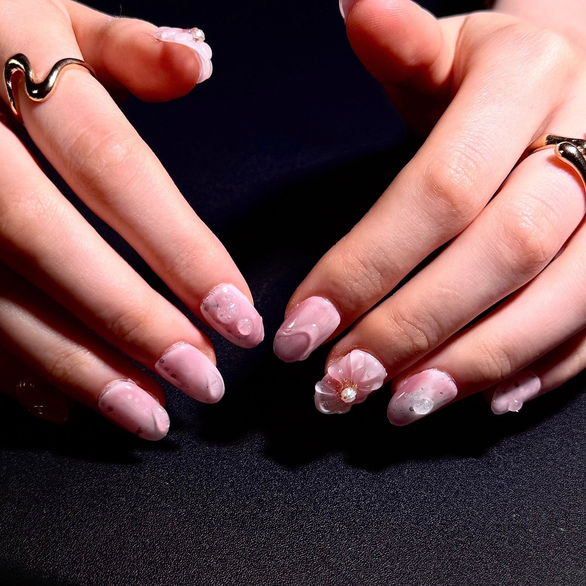 3D - Fairy Flower (Almond) | Press - on Nails by CLAWSIE
