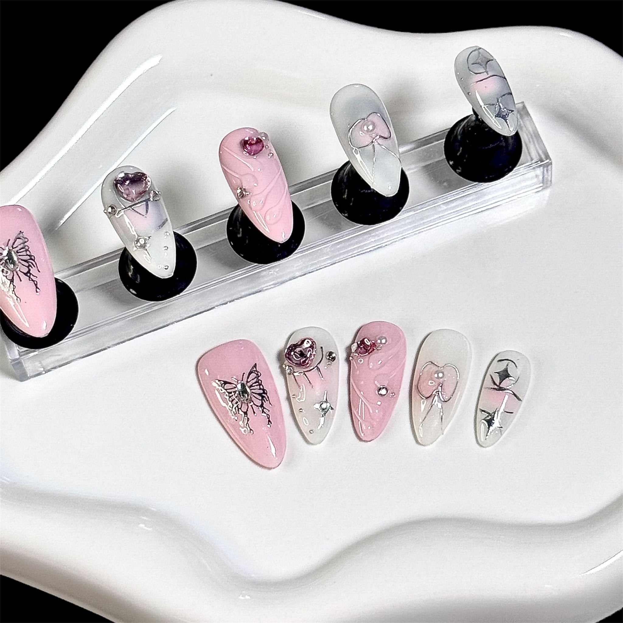 3DPowder Butterfly DX - 2415 (Almond) | Press - on Nails by CLAWSIE