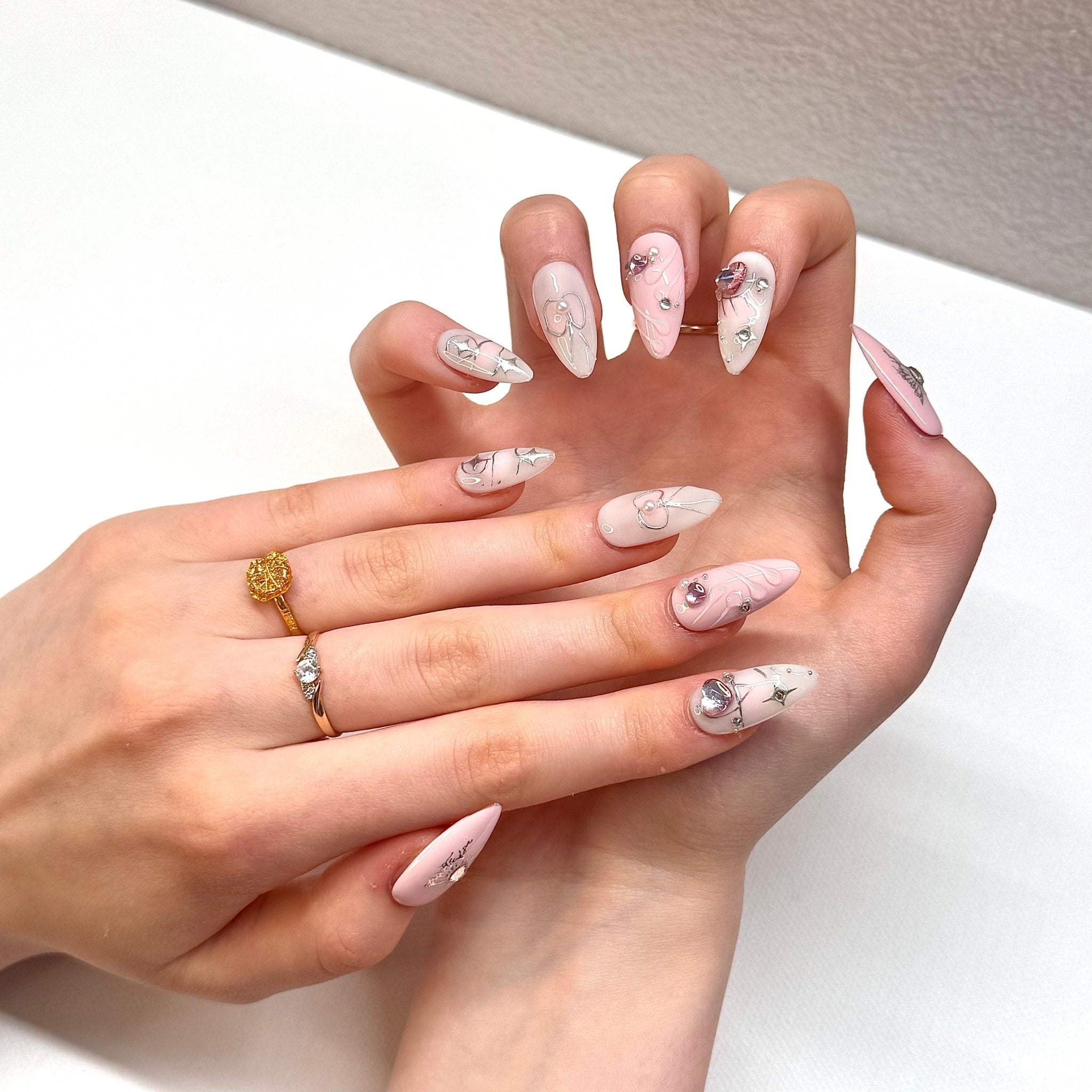 3DPowder Butterfly DX - 2415 (Almond) | Press - on Nails by Clawsie
