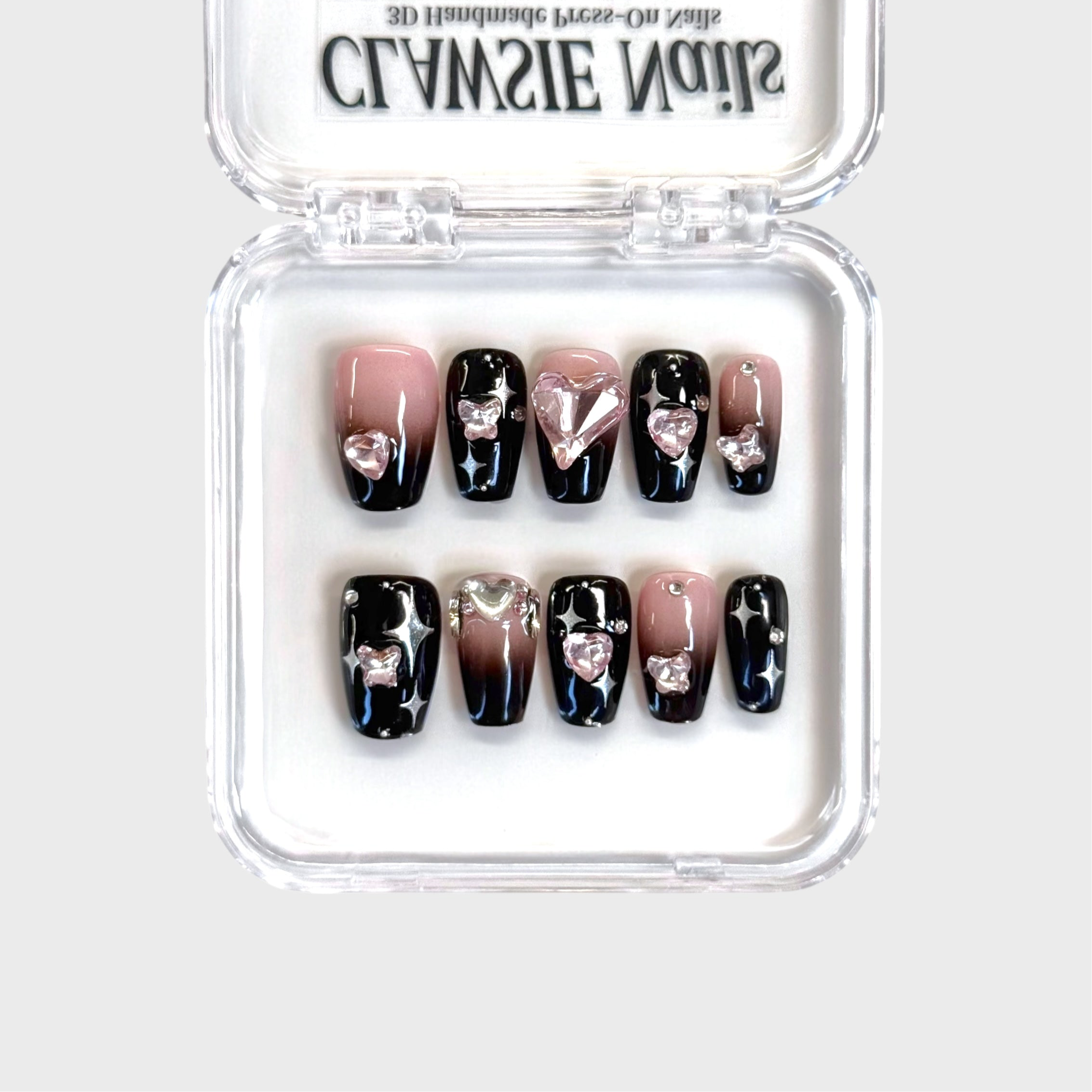 Black&Pink-Heart Diamond (Coffin)