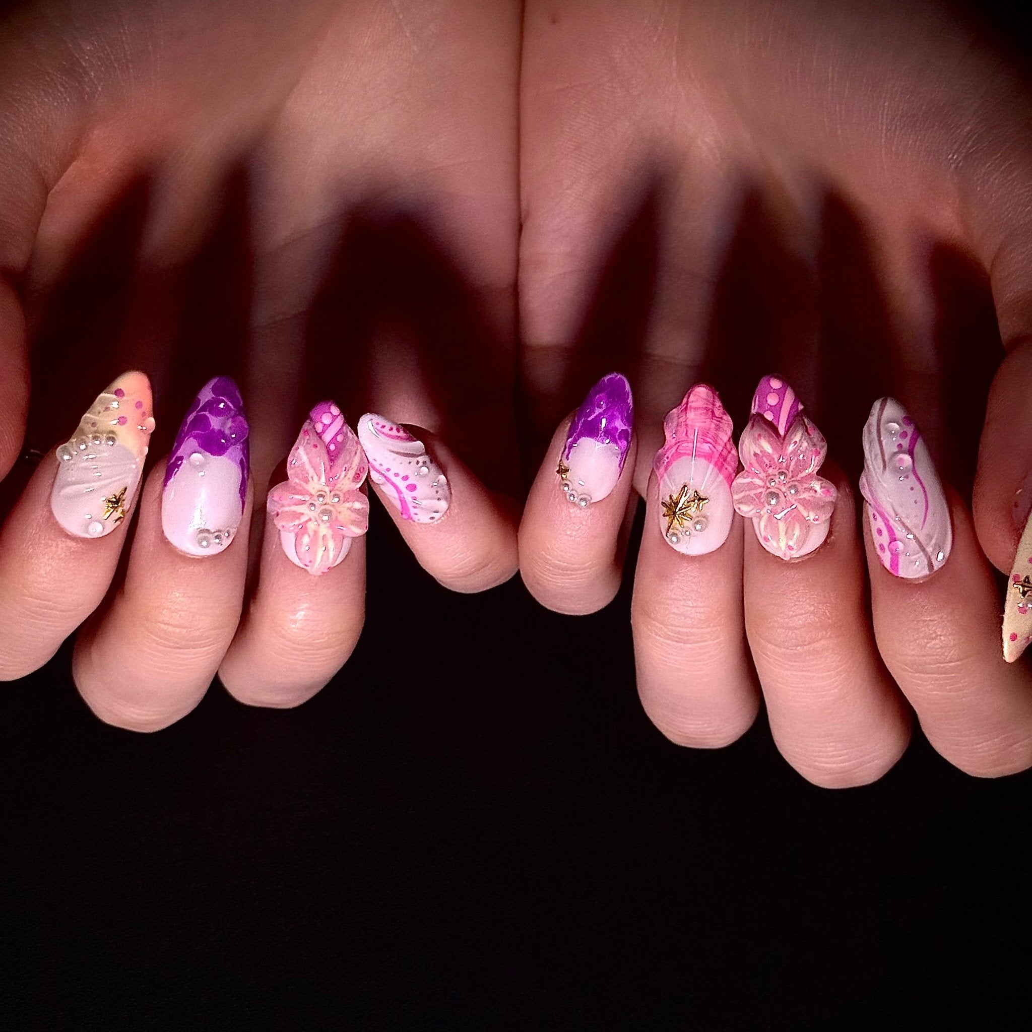 Aurora Petals (Almond) | Press - on Nails by CLAWSIE