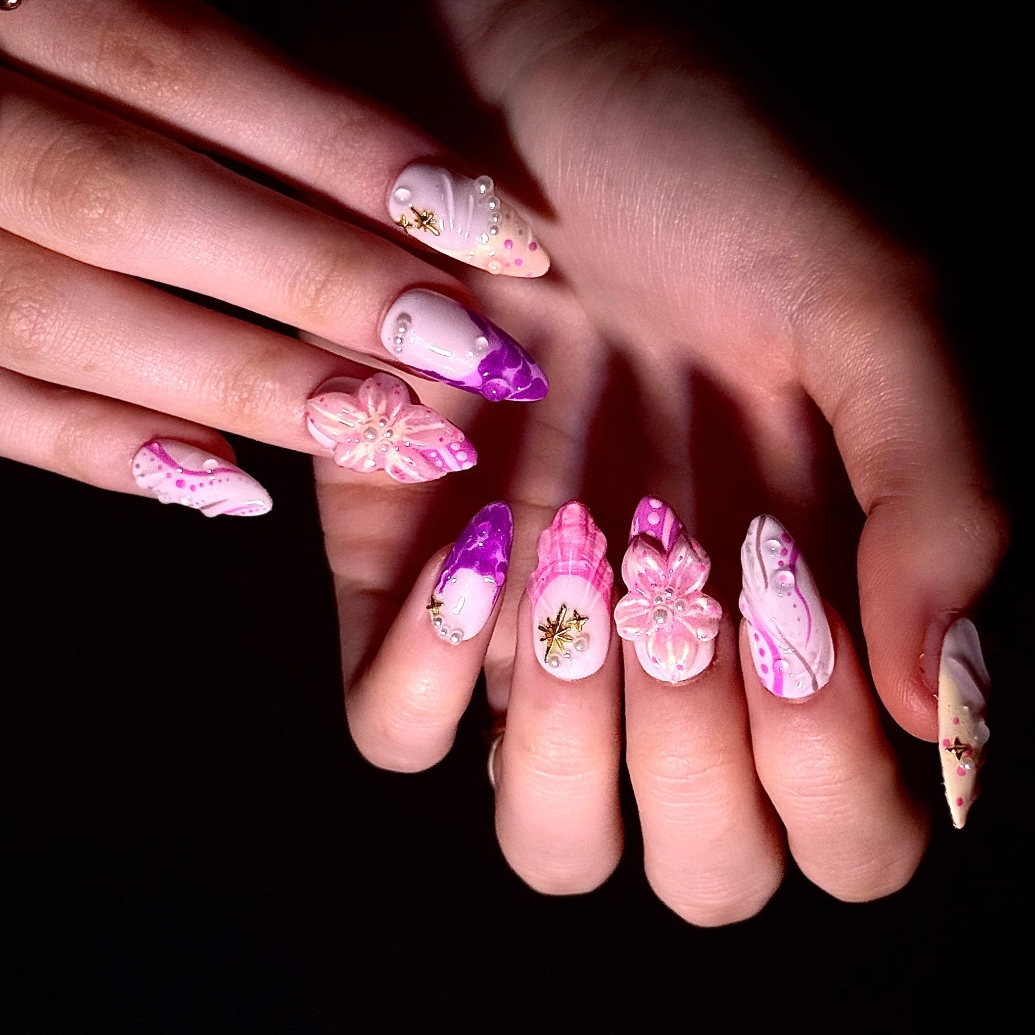 Aurora Petals (Almond) | Press - on Nails by CLAWSIE