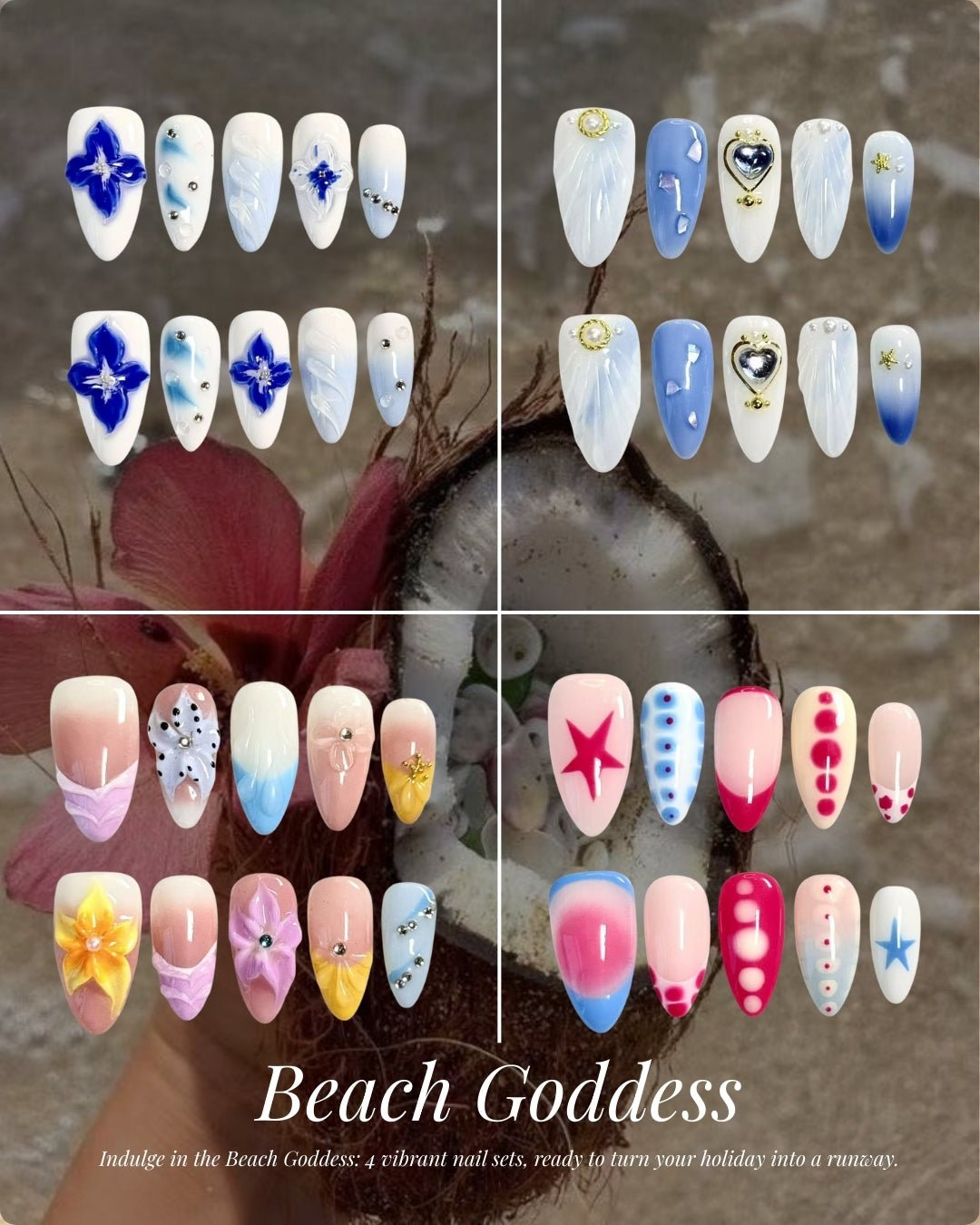 Beach Goddess | Press - on Nails by CLAWSIE