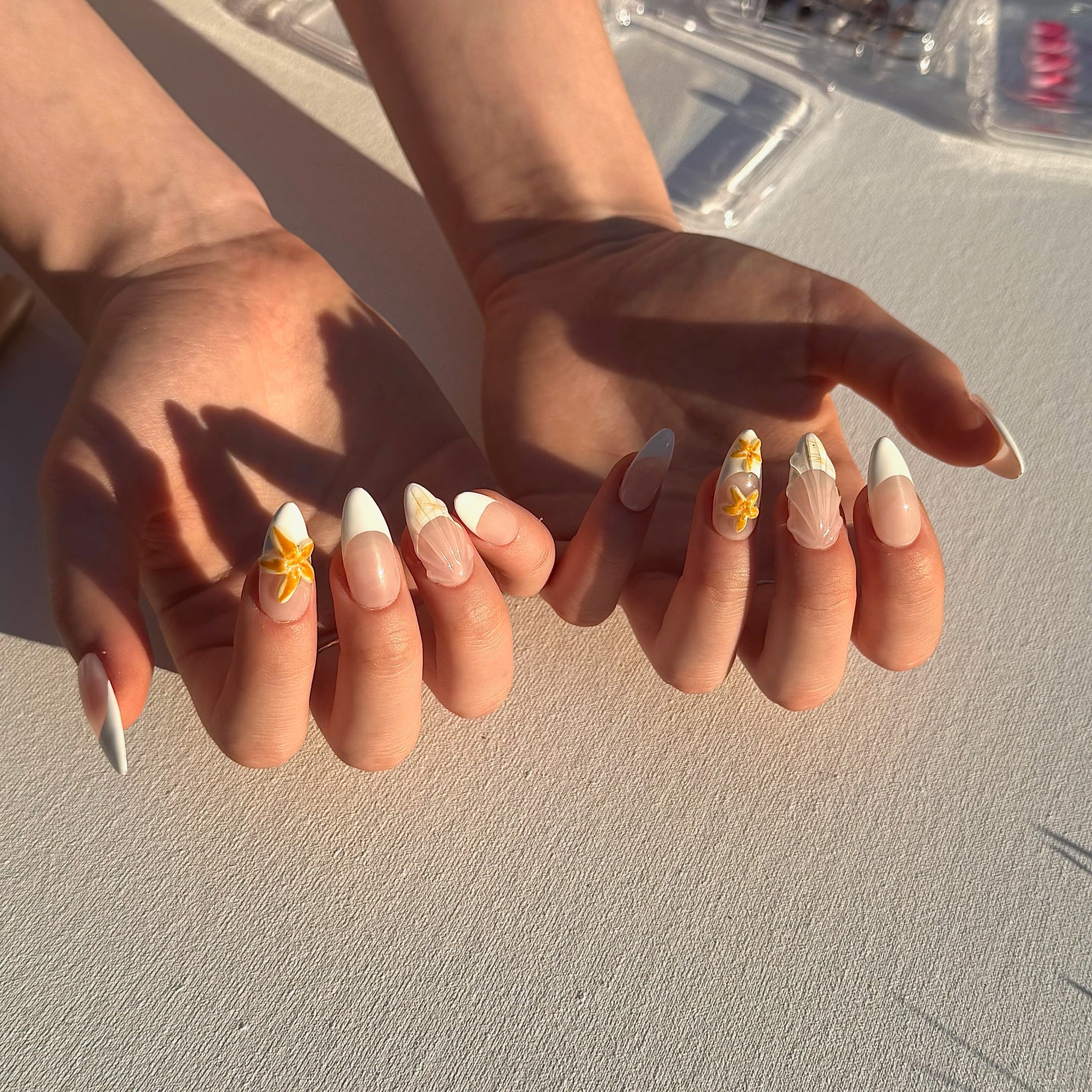 Beach Shell (Almond) | Press - on Nails by CLAWSIE