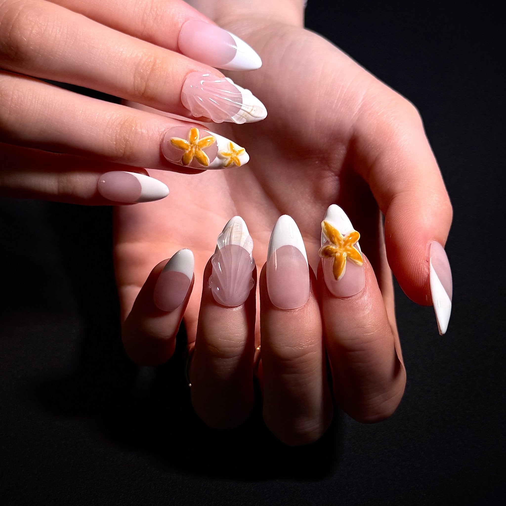 Beach Shell (Almond) | Press - on Nails by CLAWSIE