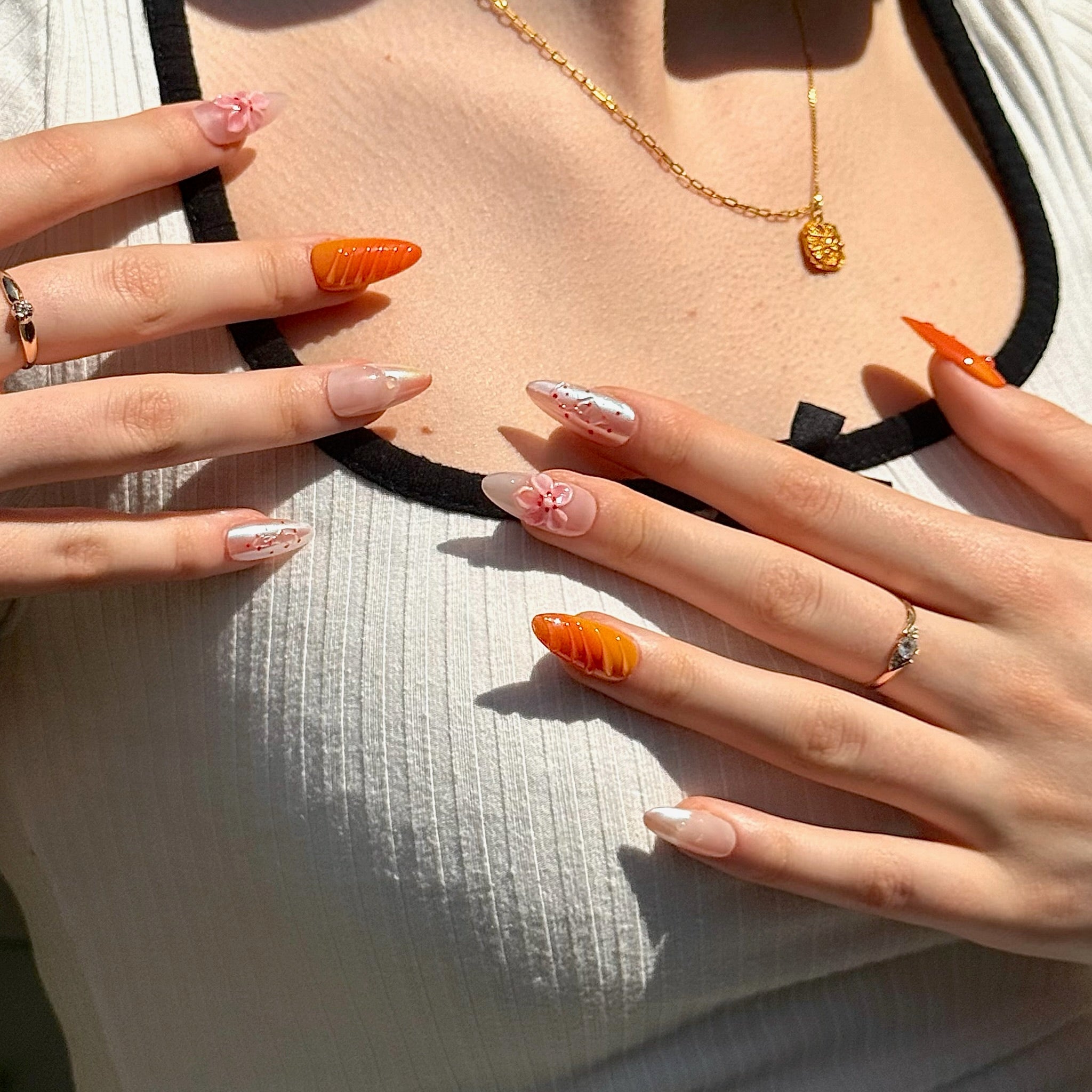 California Sunset (Almond) | Press - on Nails by CLAWSIE