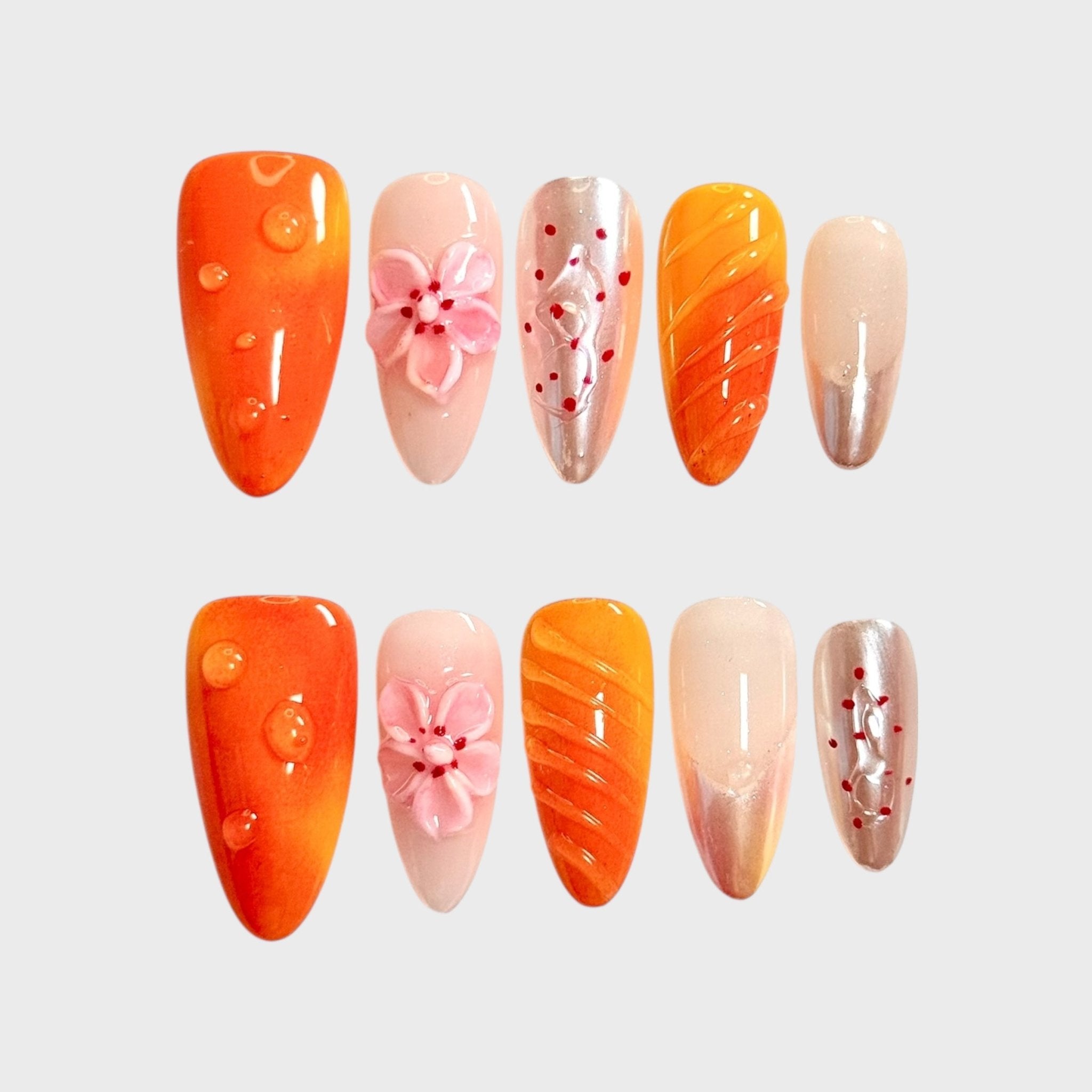 California Sunset (Almond) | Press - on Nails by CLAWSIE