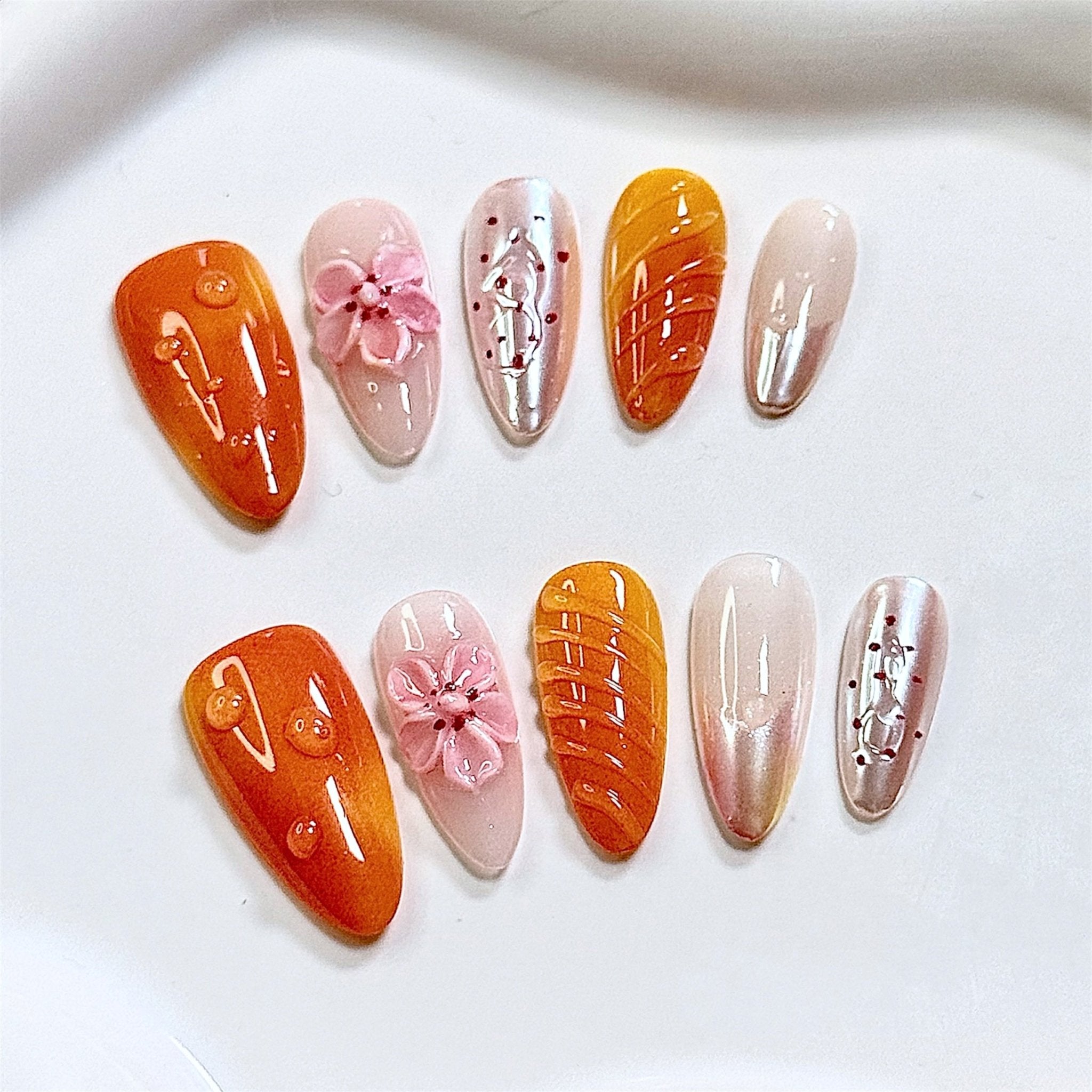 California Sunset (Almond) | Press - on Nails by CLAWSIE