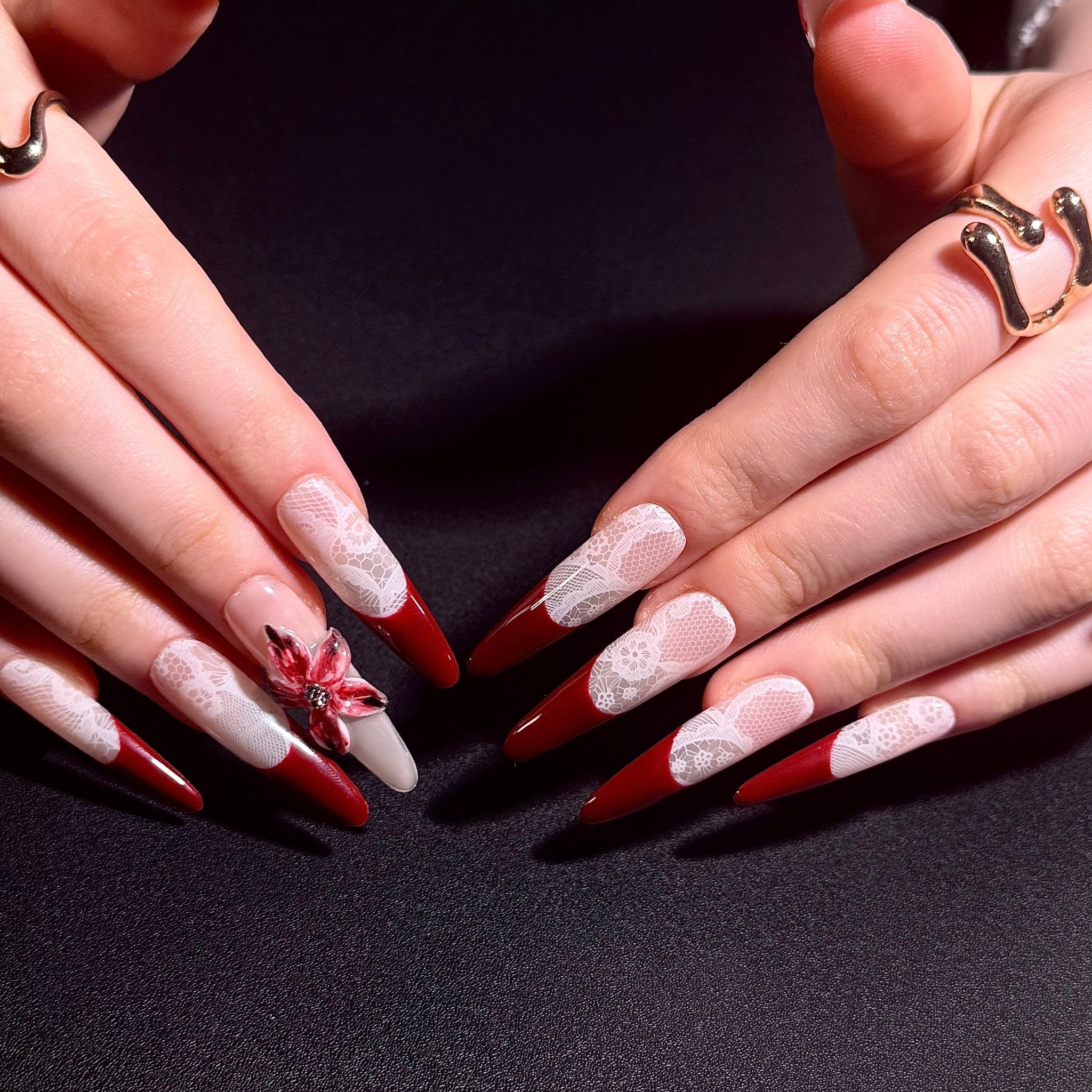Cold Snake Beauty (Long - Almond) | Press - on Nails by CLAWSIE