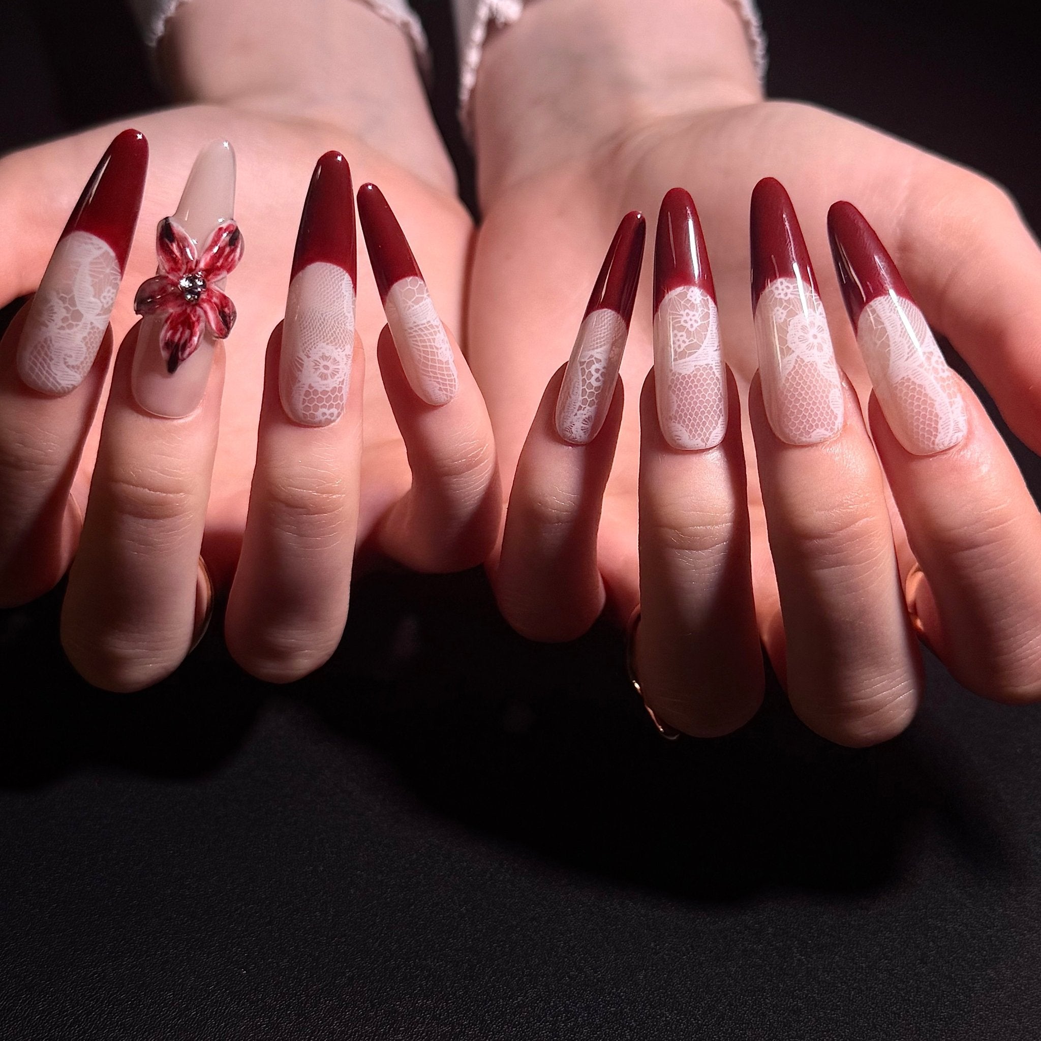 Cold Snake Beauty (Long - Almond) | Press - on Nails by CLAWSIE