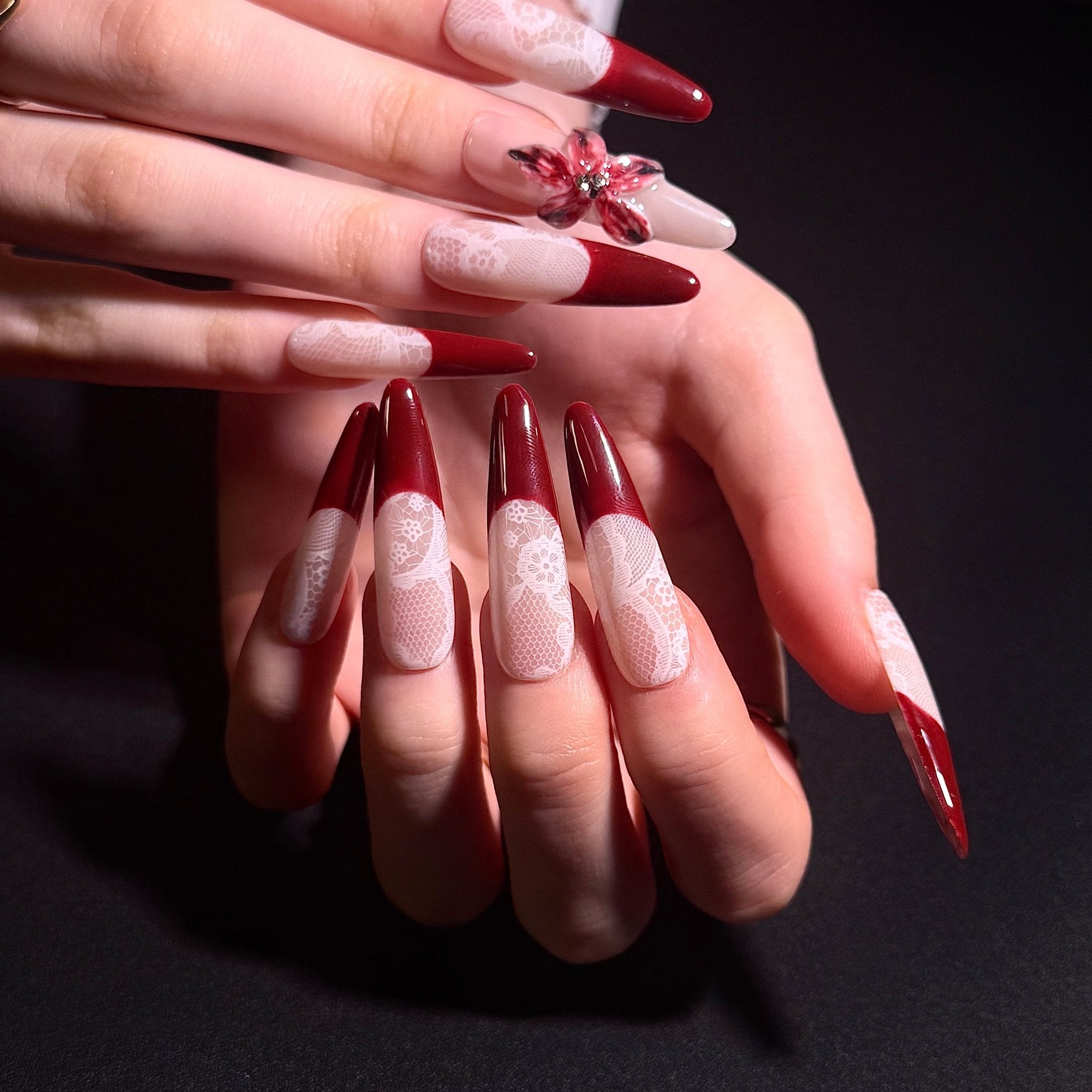 Cold Snake Beauty (Long - Almond) | Press - on Nails by CLAWSIE