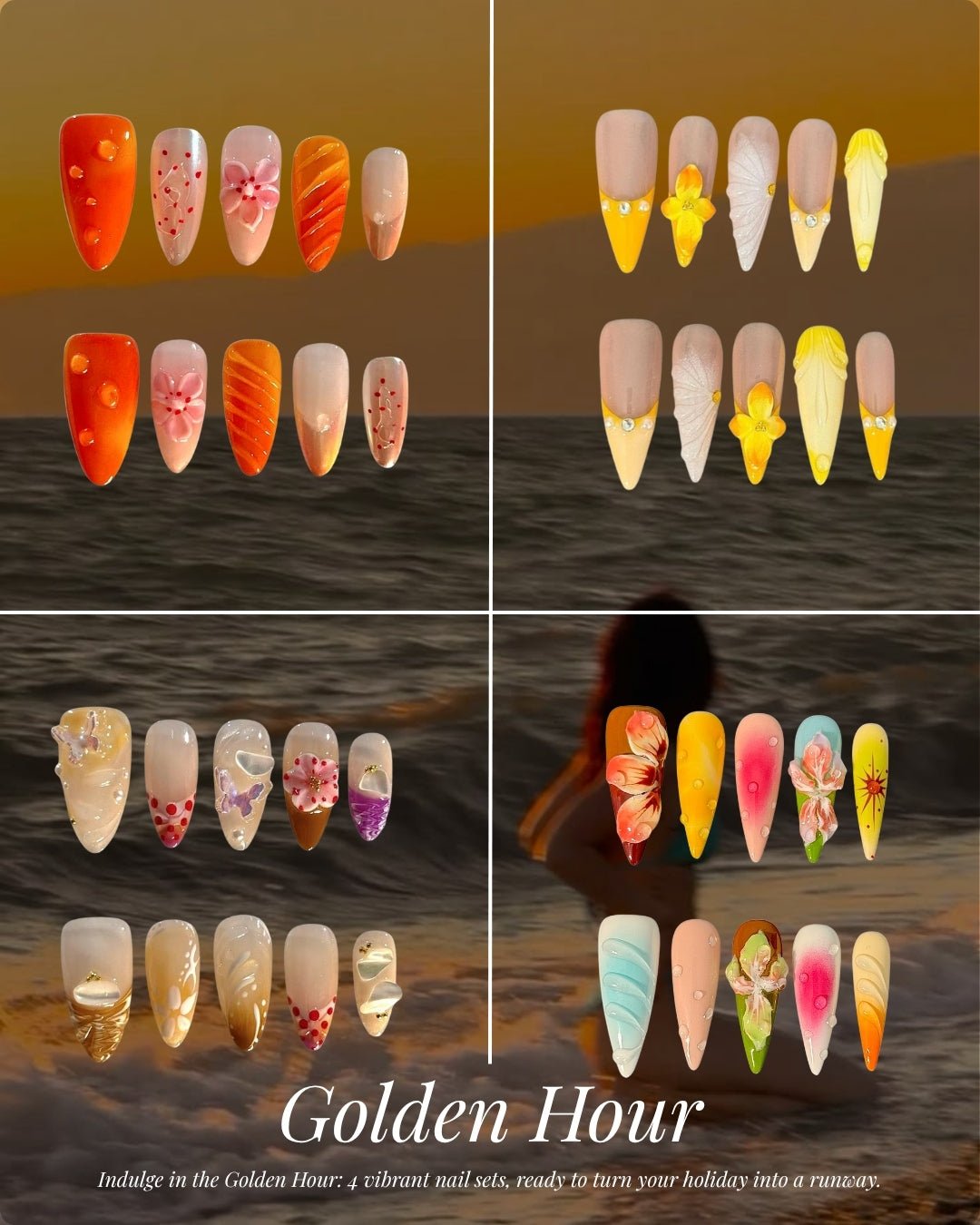 Golden Hour | Press - on Nails by CLAWSIE