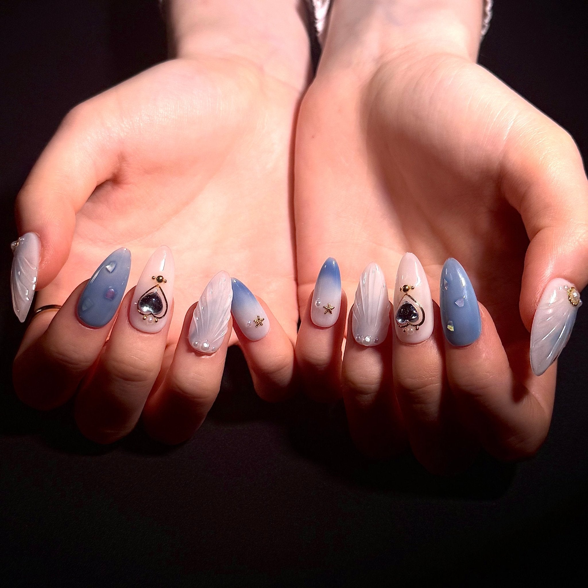Heart of the Ocean (Almond) | Press - on Nails by CLAWSIE