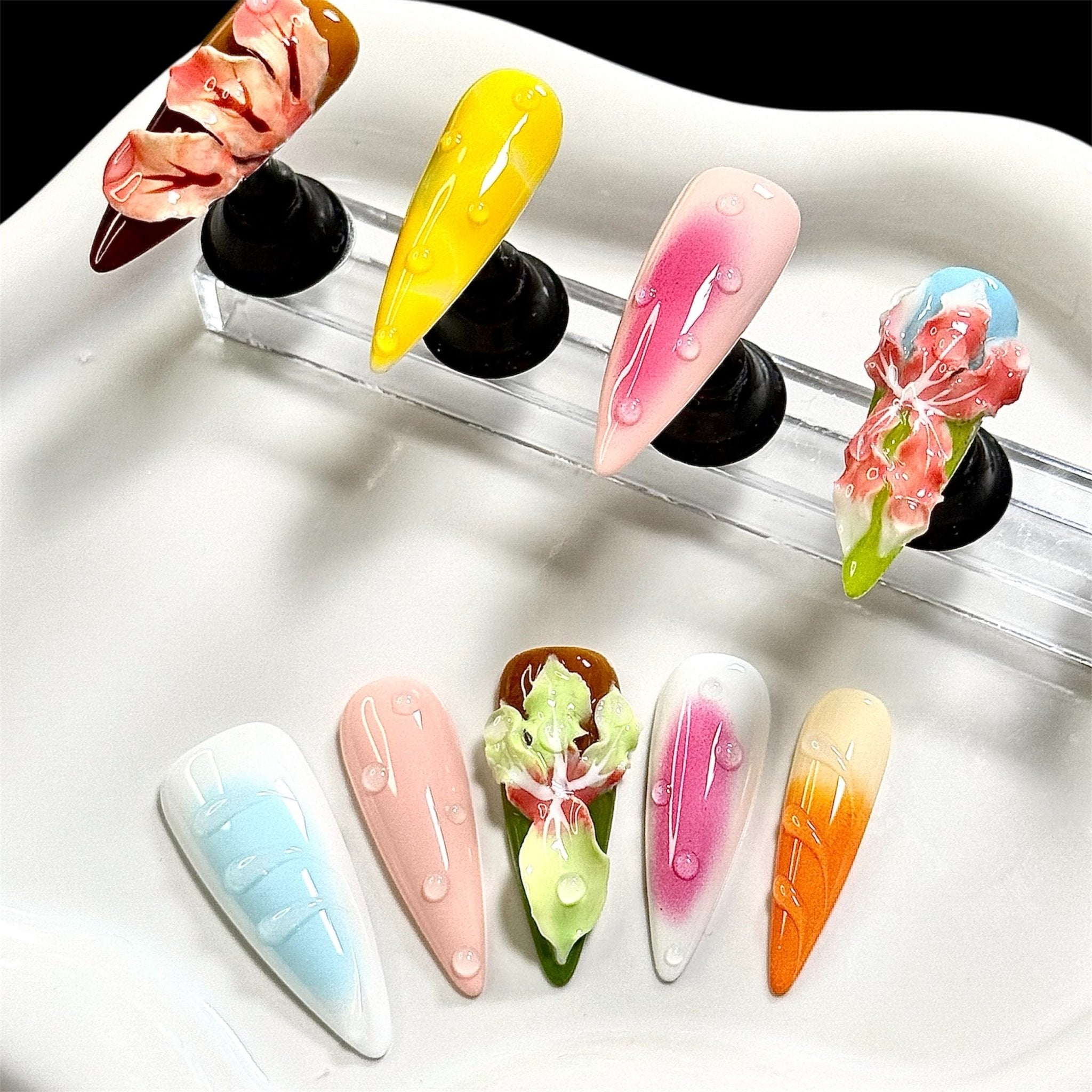 Island Petals (Stiletto) | Press - on Nails by CLAWSIE