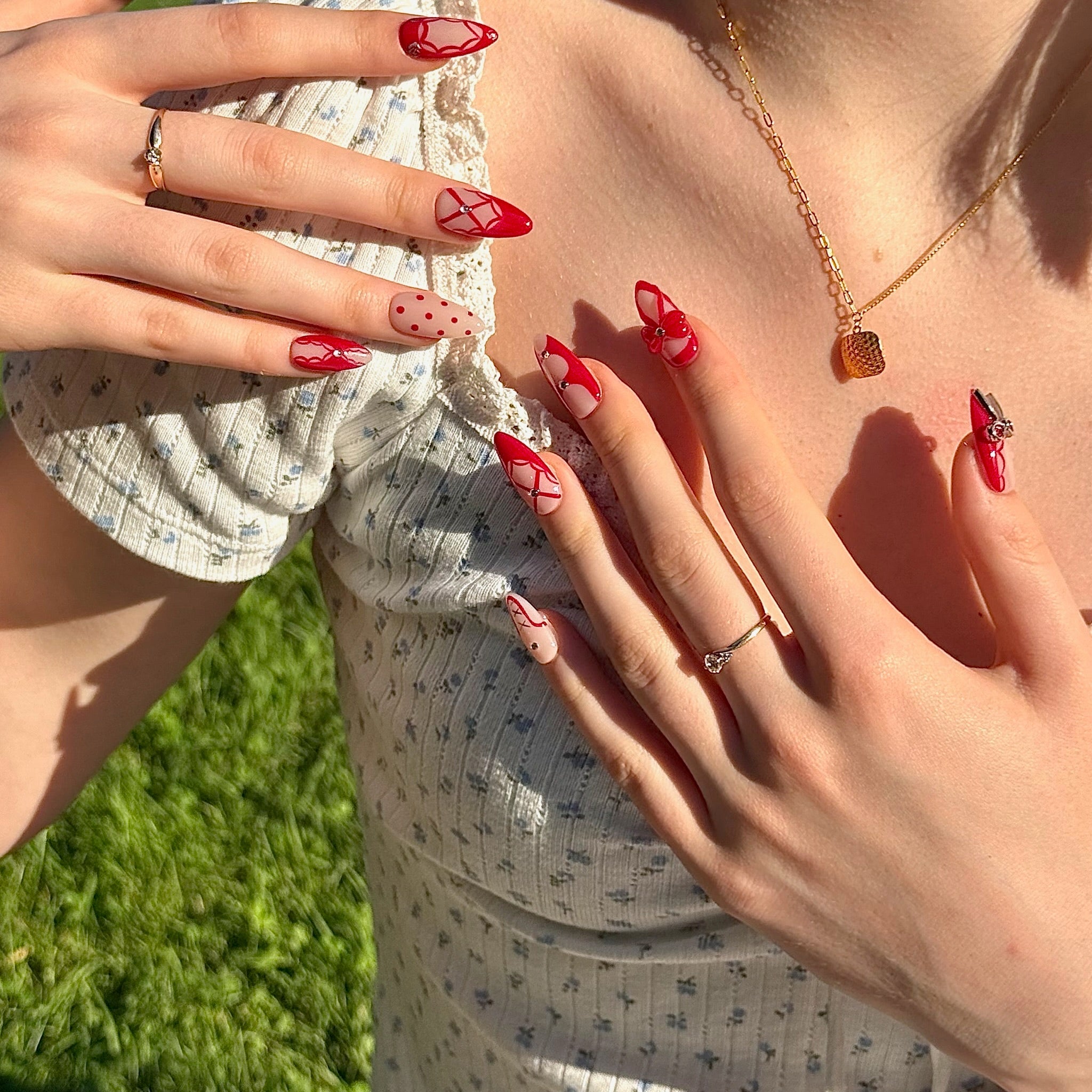 Rosé Bloom (Almond) | Press - on Nails by CLAWSIE