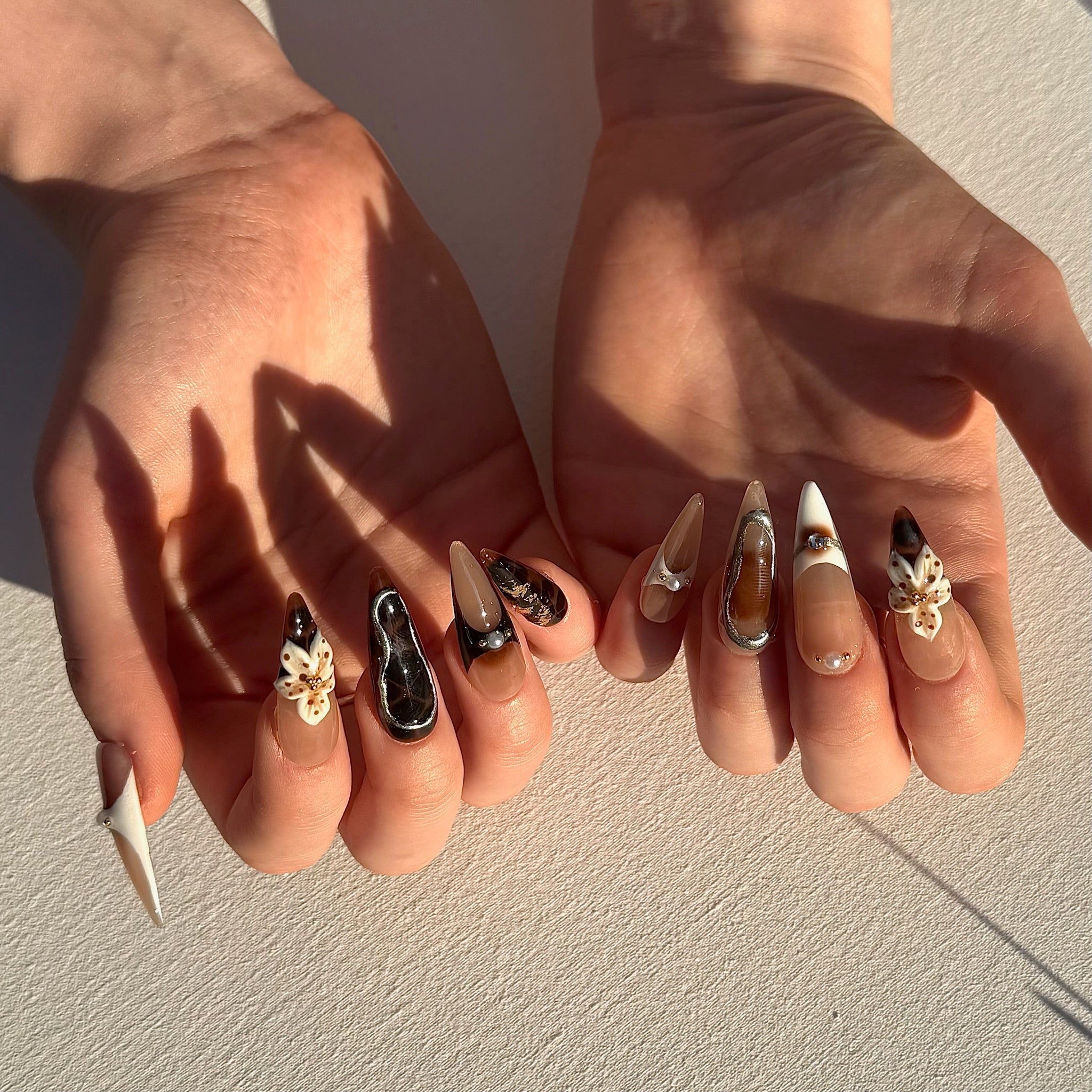 Safari Chic (Long - Almond) | Press - on Nails by CLAWSIE
