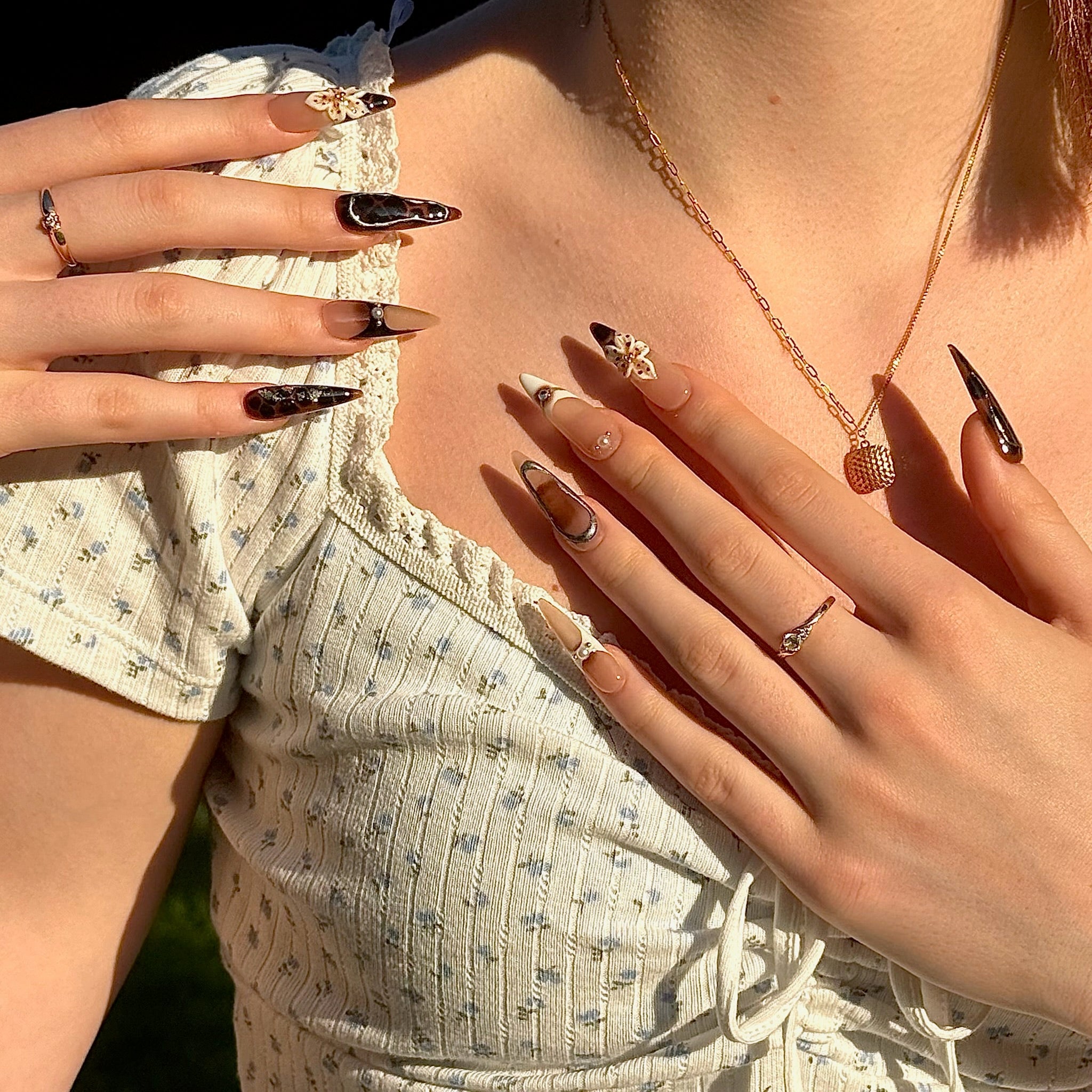 Safari Chic (Long - Almond) | Press - on Nails by CLAWSIE