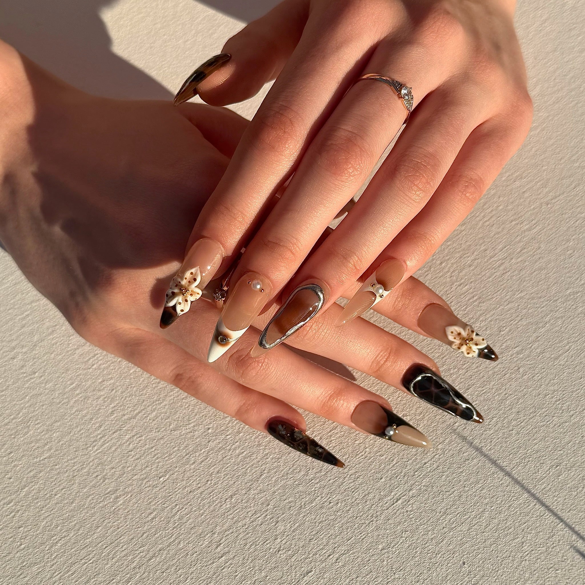 Safari Chic (Long - Almond) | Press - on Nails by CLAWSIE
