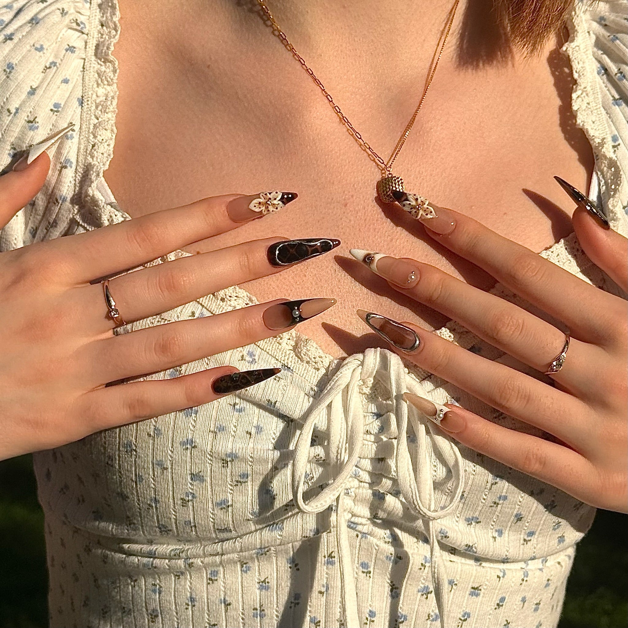 Safari Chic (Long - Almond) | Press - on Nails by CLAWSIE