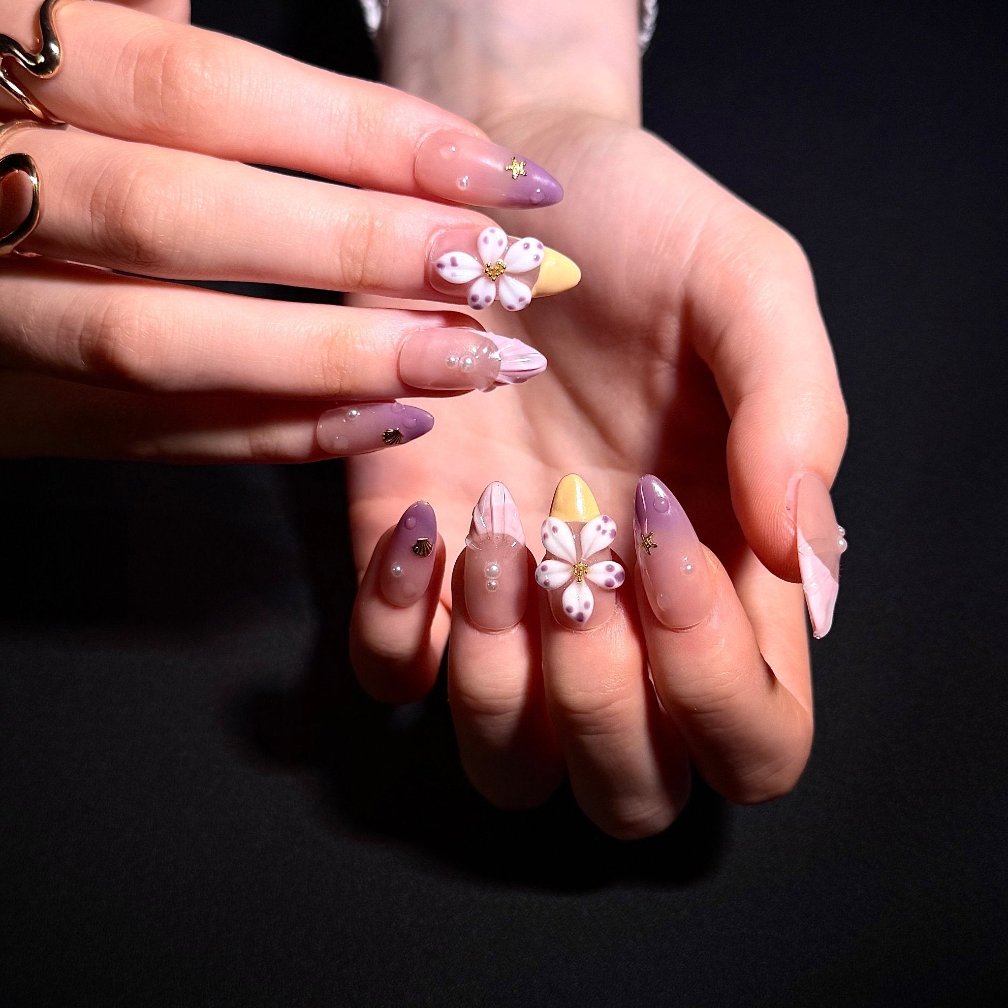 Spring Flowers (Almond) | Press - on Nails by CLAWSIE