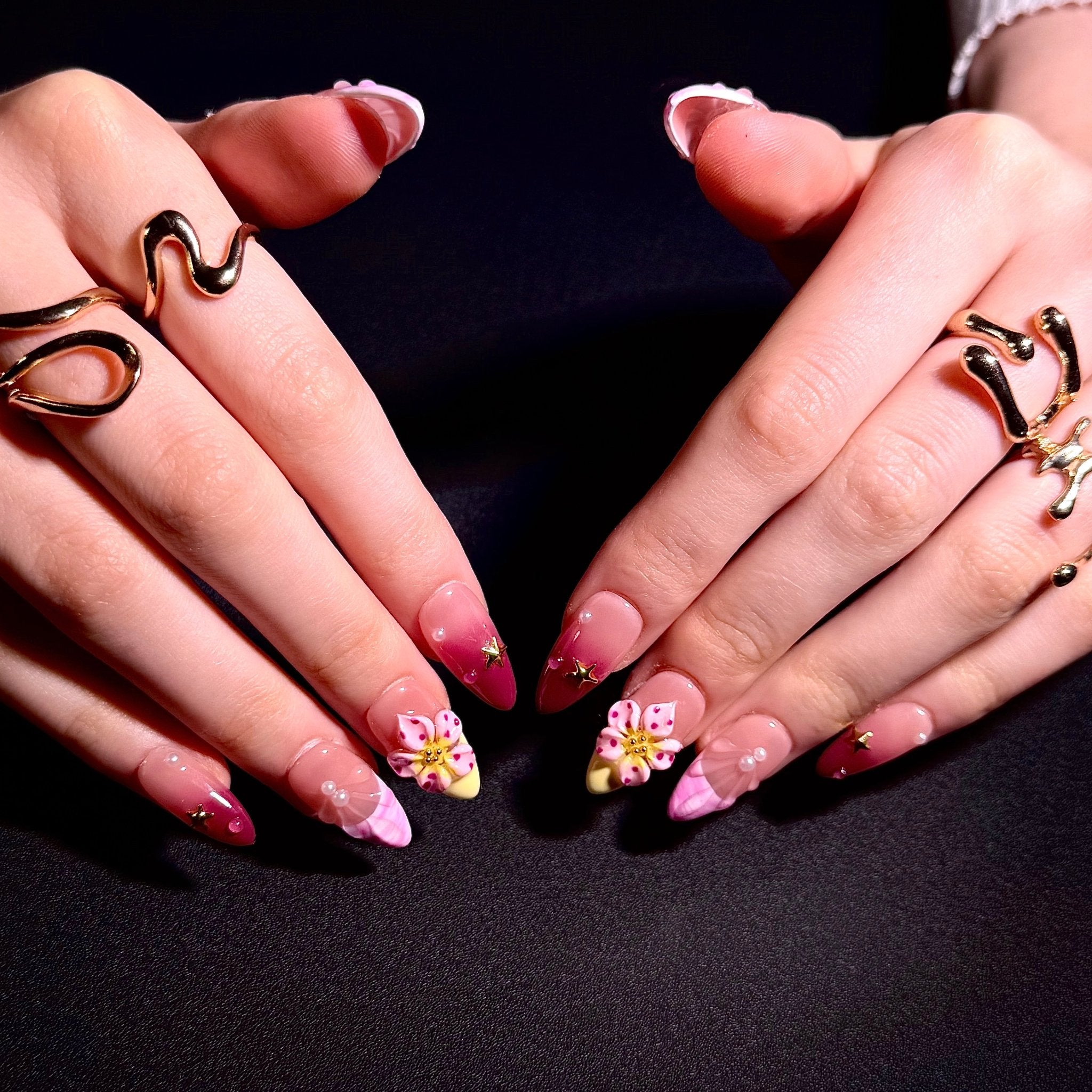 Starlit Bloom (Almond) | Press - on Nails by CLAWSIE