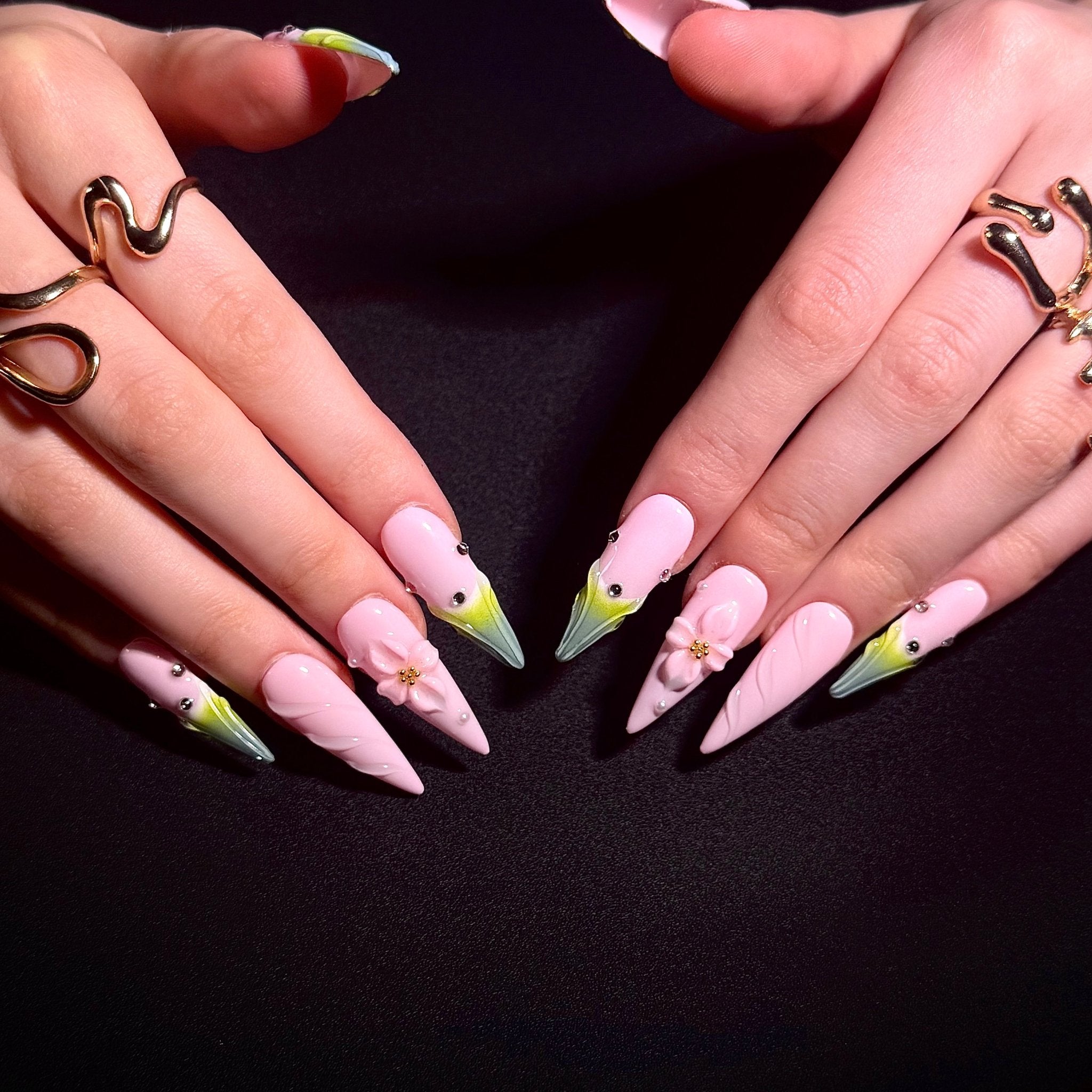 Tulip Blush (Stiletto) | Press - on Nails by CLAWSIE