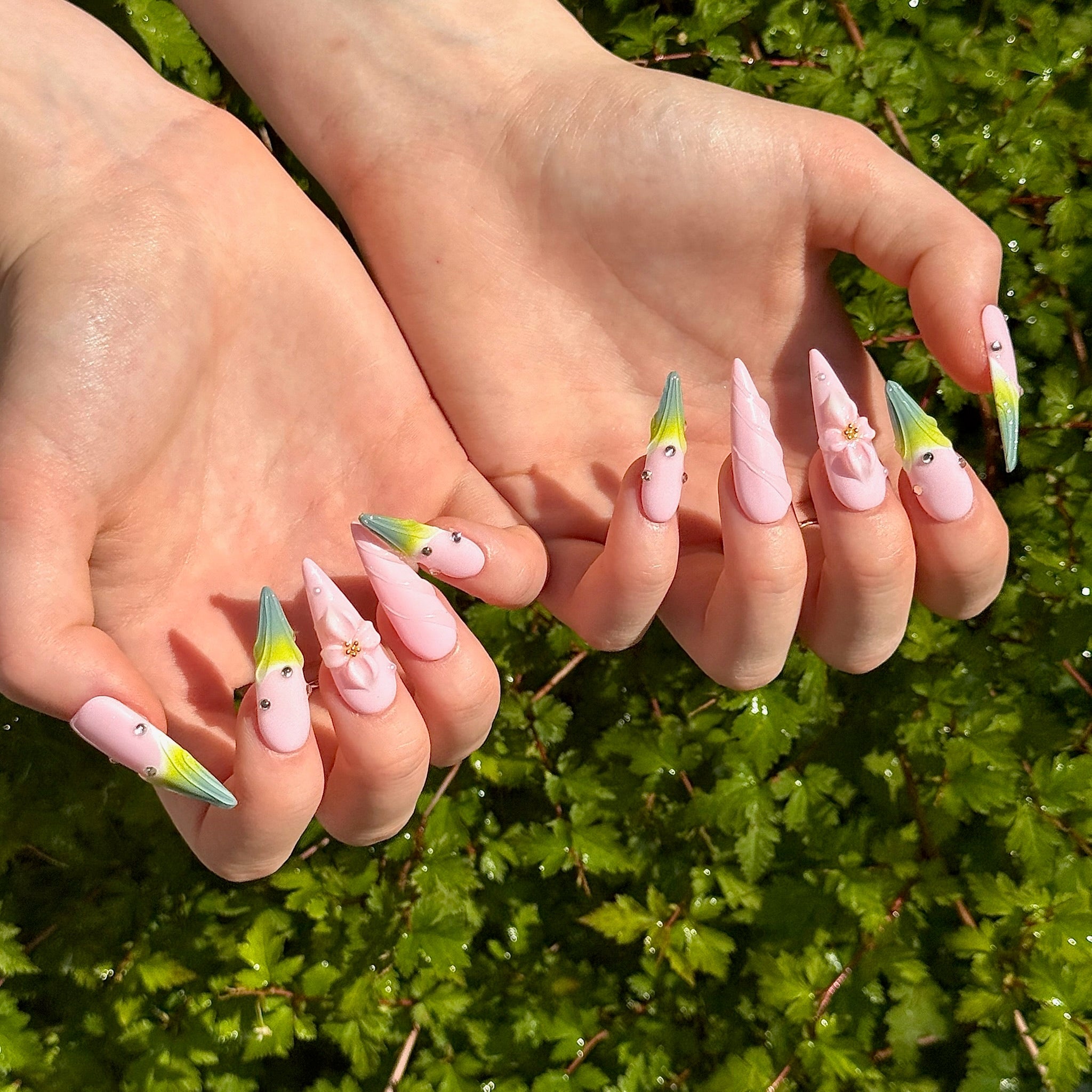 Tulip Blush (Stiletto) | Press - on Nails by CLAWSIE
