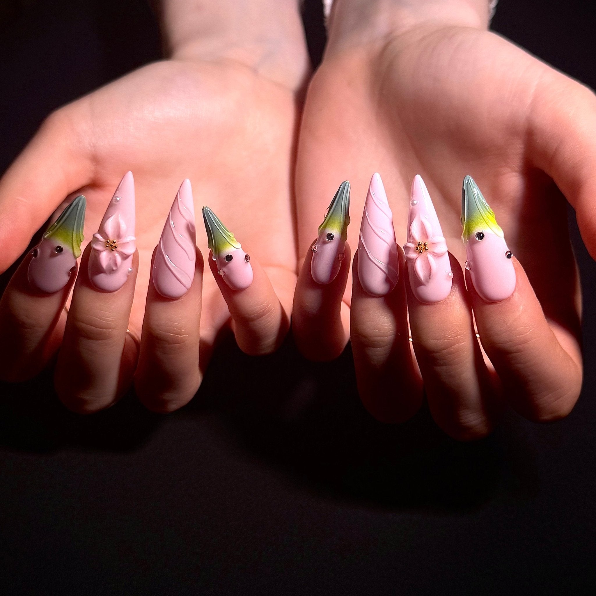 Tulip Blush (Stiletto) | Press - on Nails by CLAWSIE