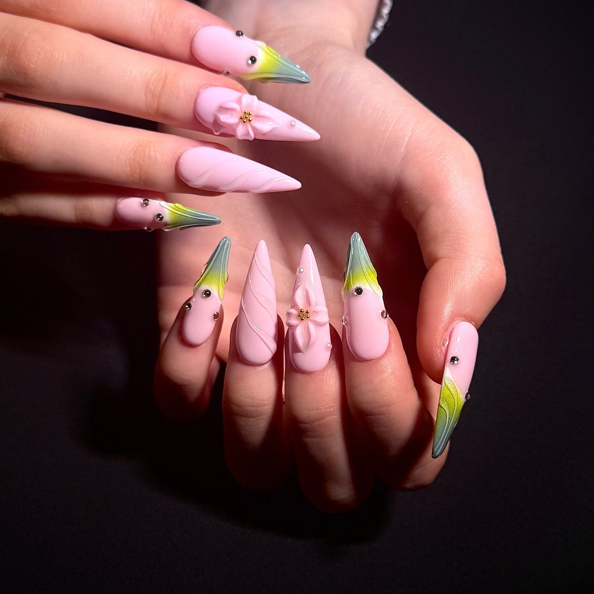 Tulip Blush (Stiletto) | Press - on Nails by CLAWSIE