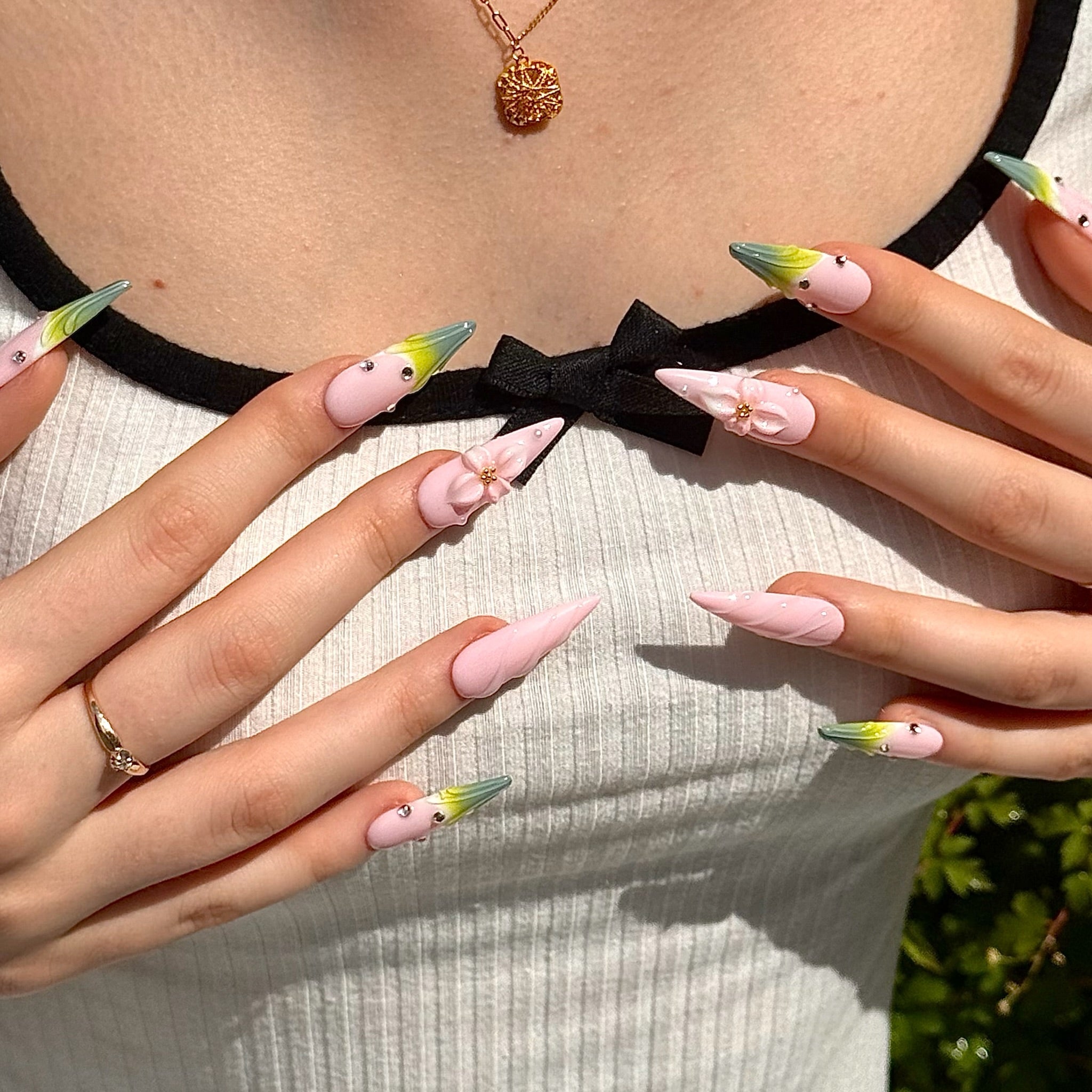 Tulip Blush (Stiletto) | Press - on Nails by CLAWSIE