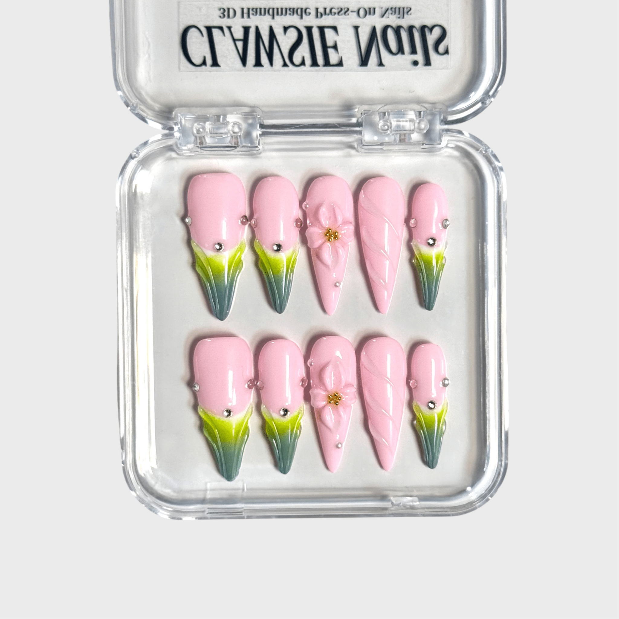Tulip Blush (Stiletto) | Press - on Nails by CLAWSIE