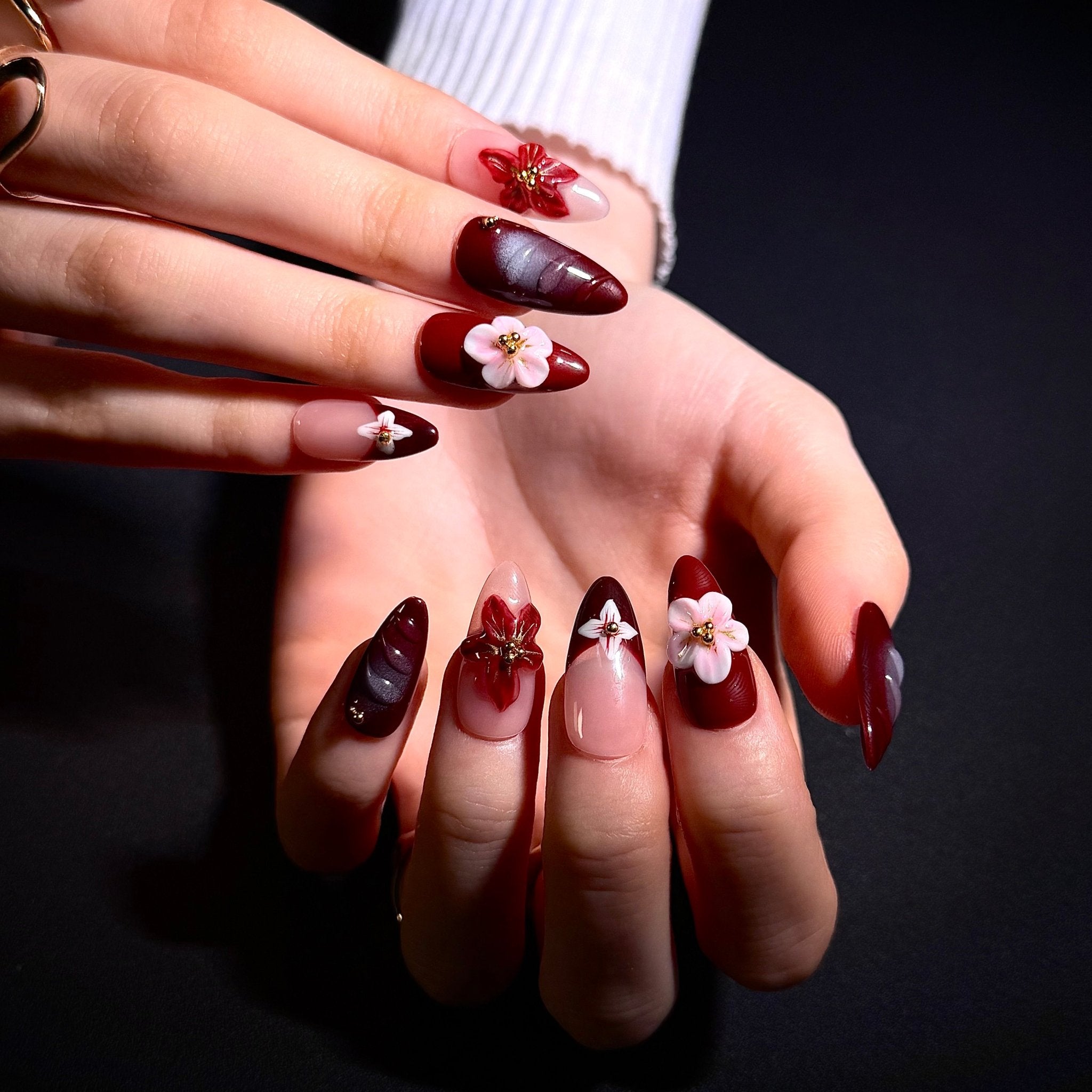 Wine Orchid (Almond) | Press - on Nails by CLAWSIE