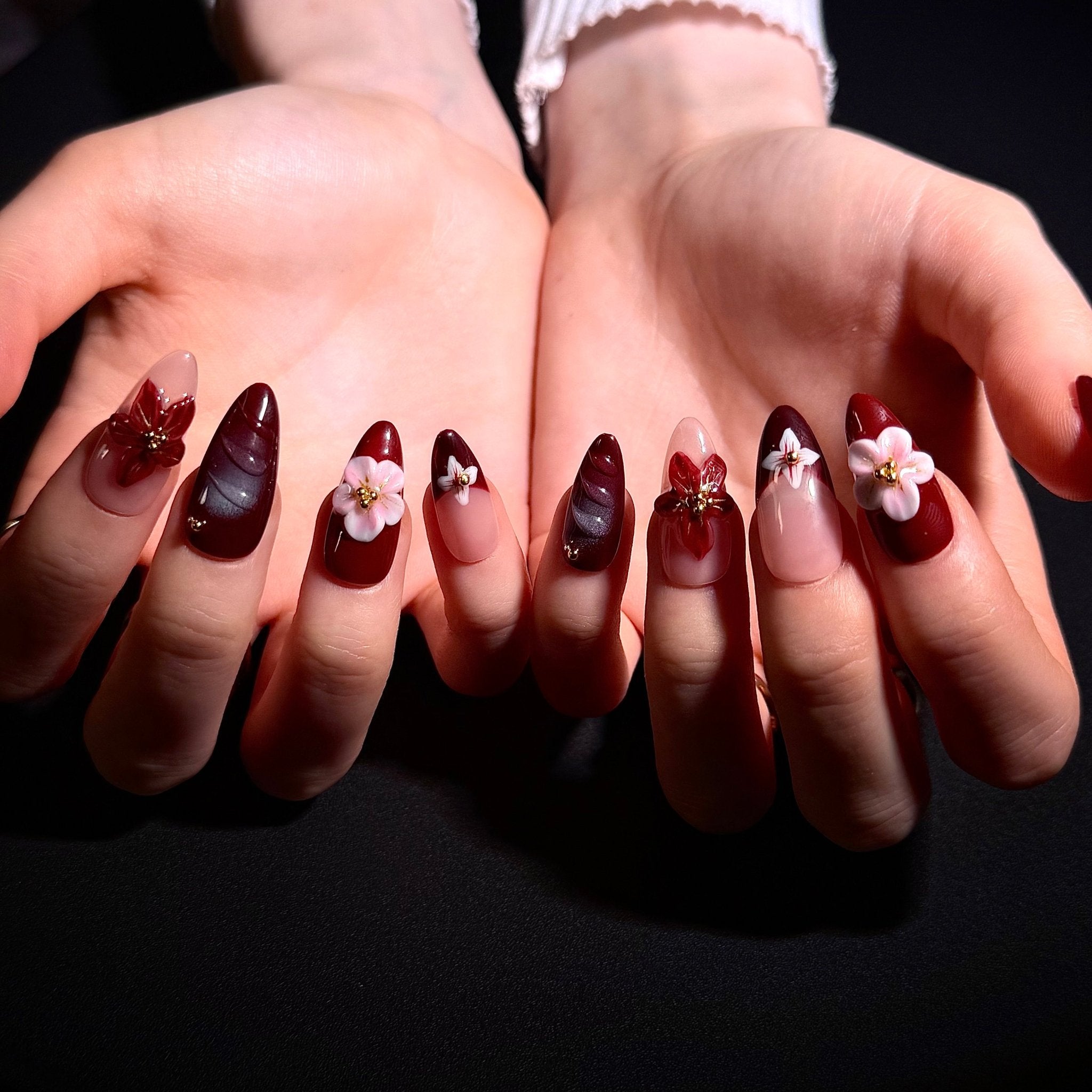 Wine Orchid (Almond) | Press - on Nails by CLAWSIE