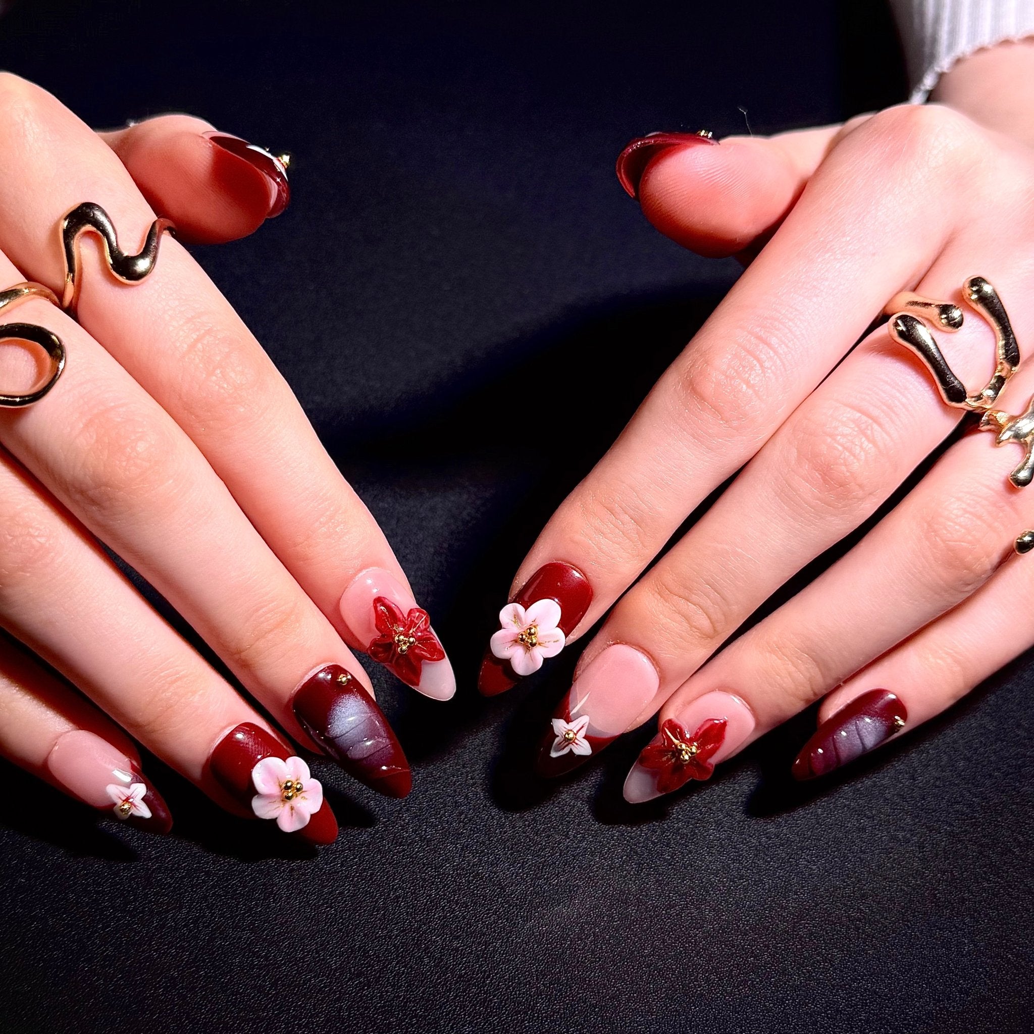 Wine Orchid (Almond) | Press - on Nails by CLAWSIE