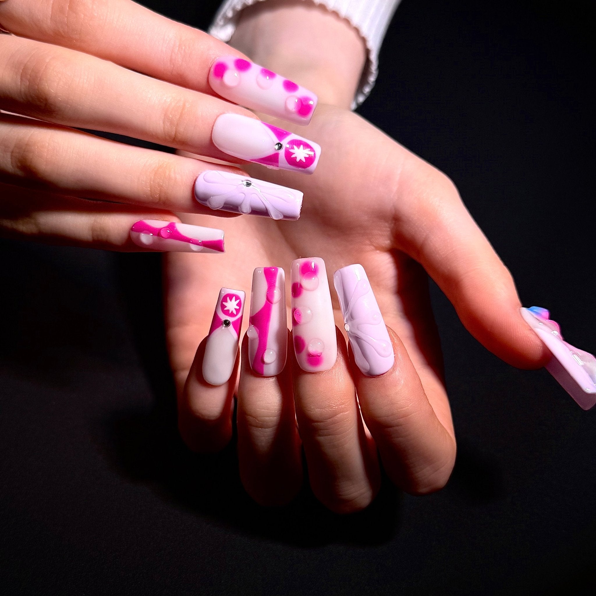 Y2K Barbie Petals (Square) | Press - on Nails by CLAWSIE