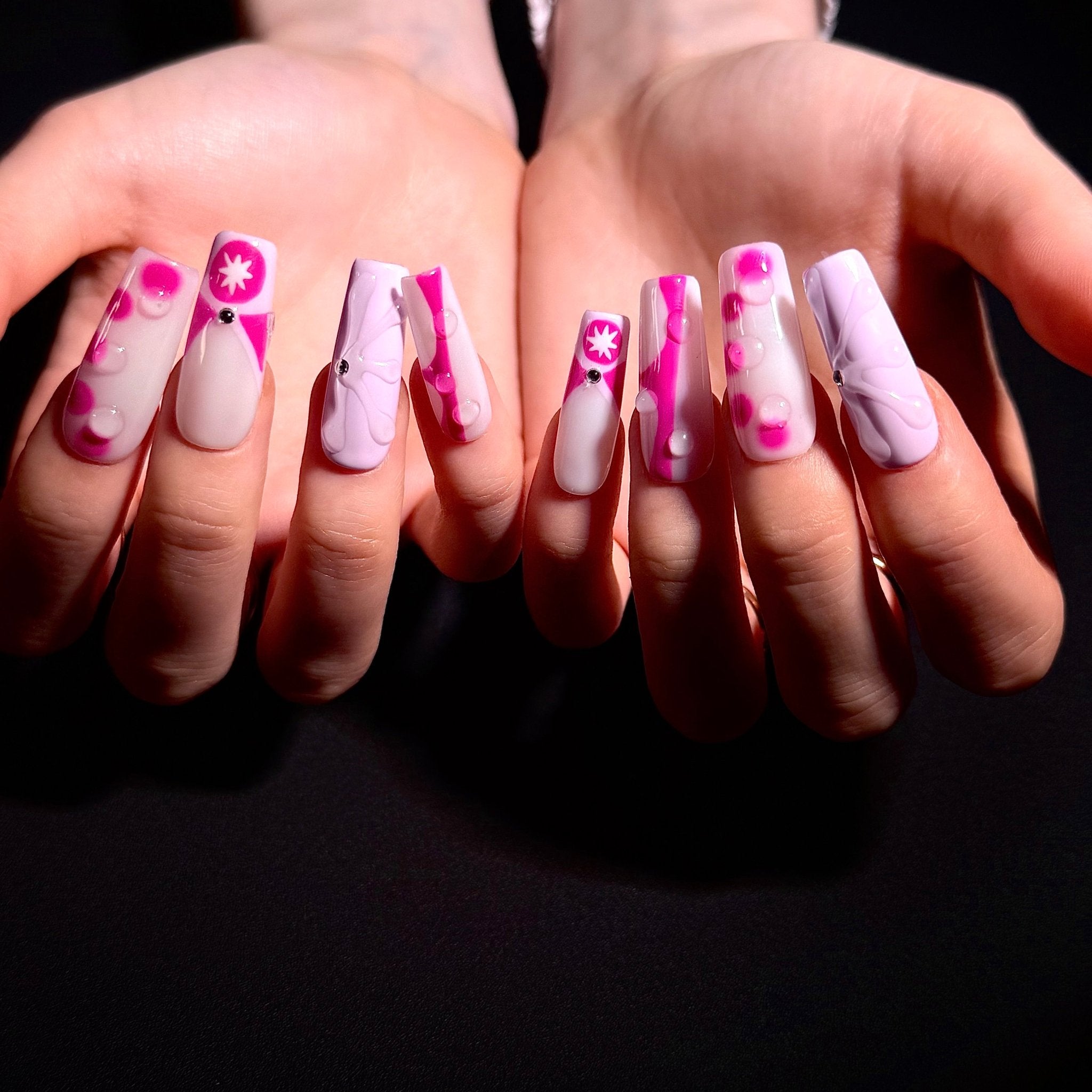 Y2K Barbie Petals (Square) | Press - on Nails by CLAWSIE