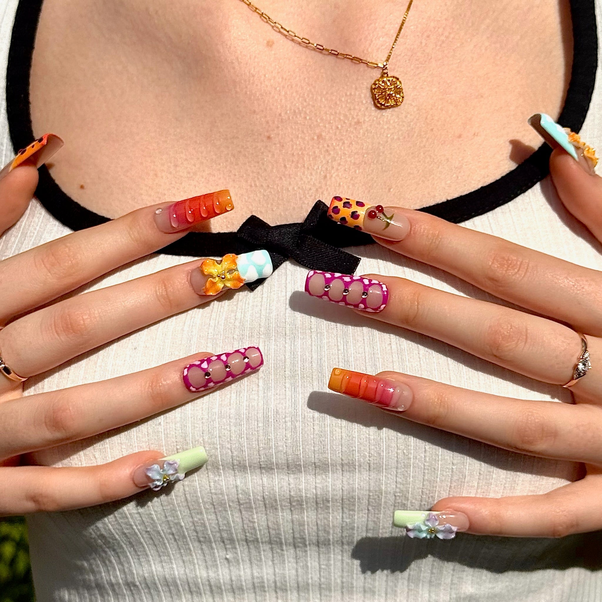Y2K - Wild Bloom (Square) | Press - on Nails by CLAWSIE