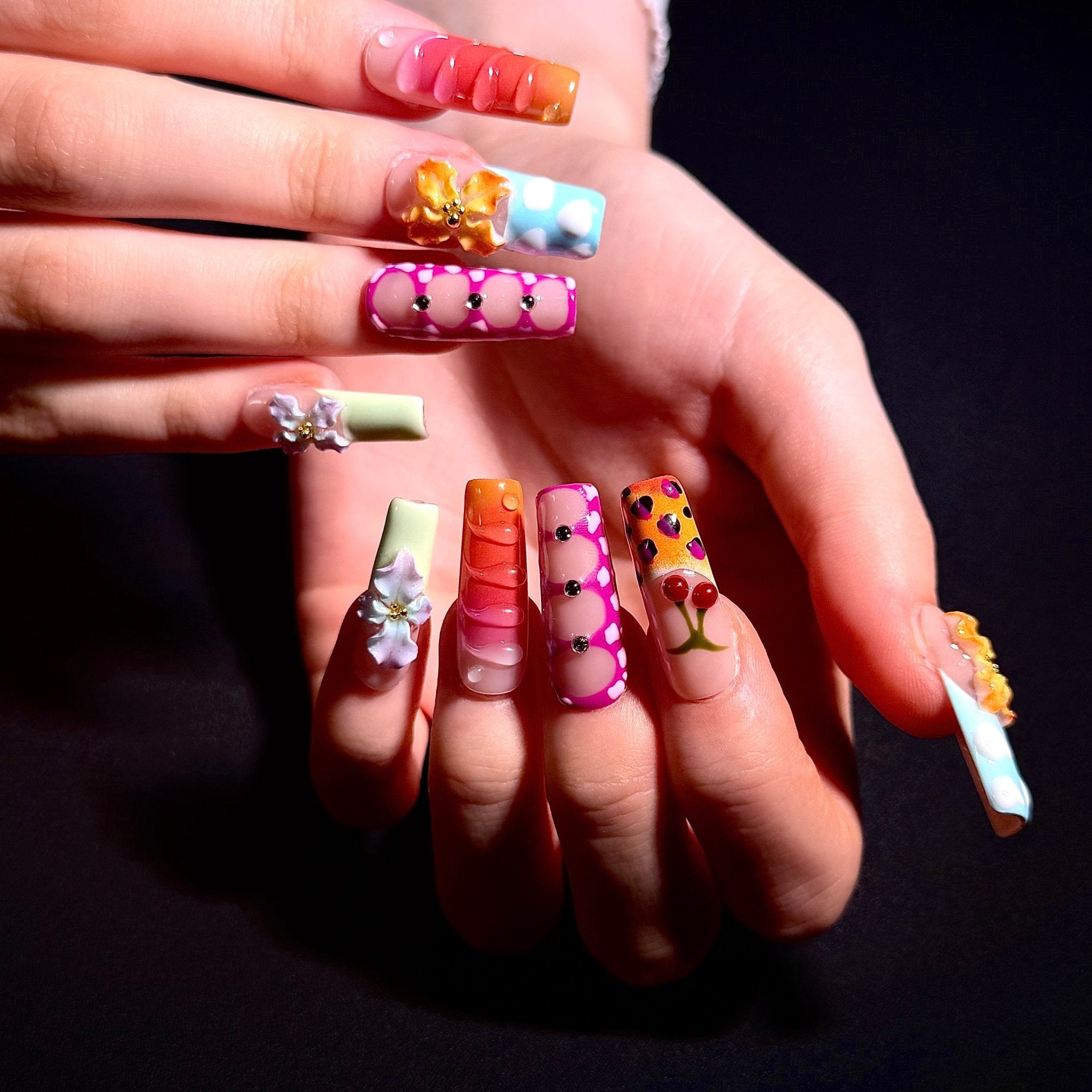 Y2K - Wild Bloom (Square) | Press - on Nails by CLAWSIE